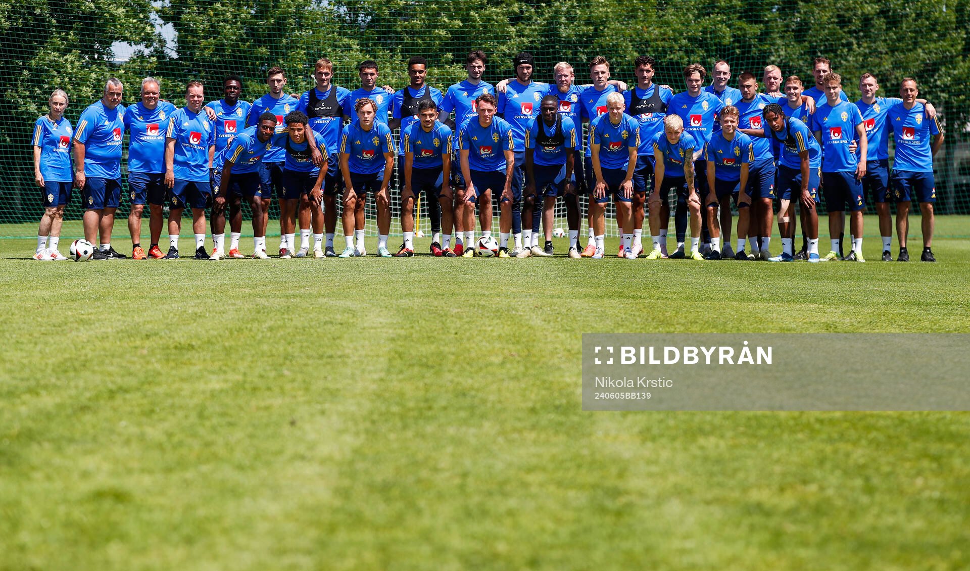 Players and staff of the Swedish under-21 national football