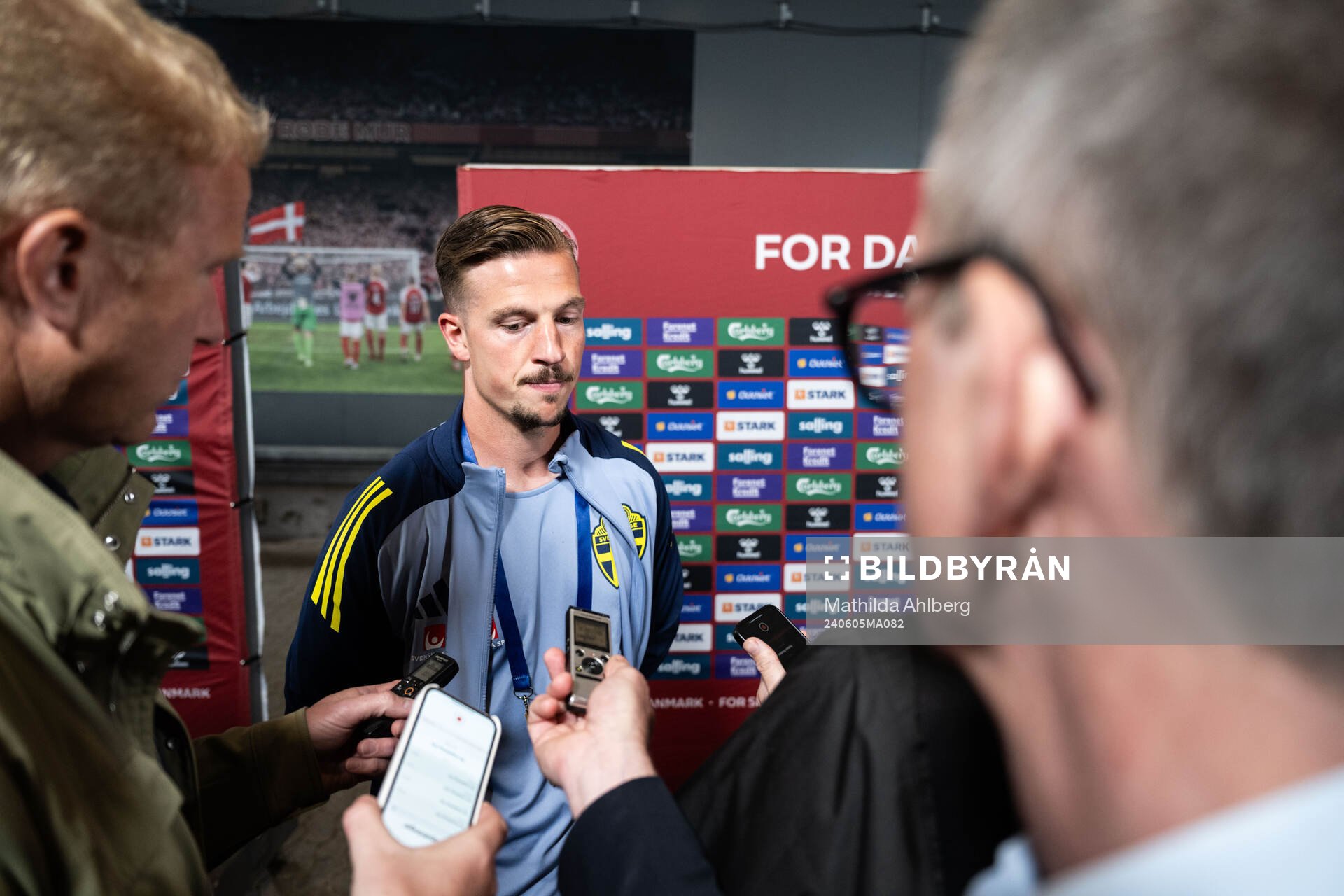 Simon Olsson of Sweden in mixed zone