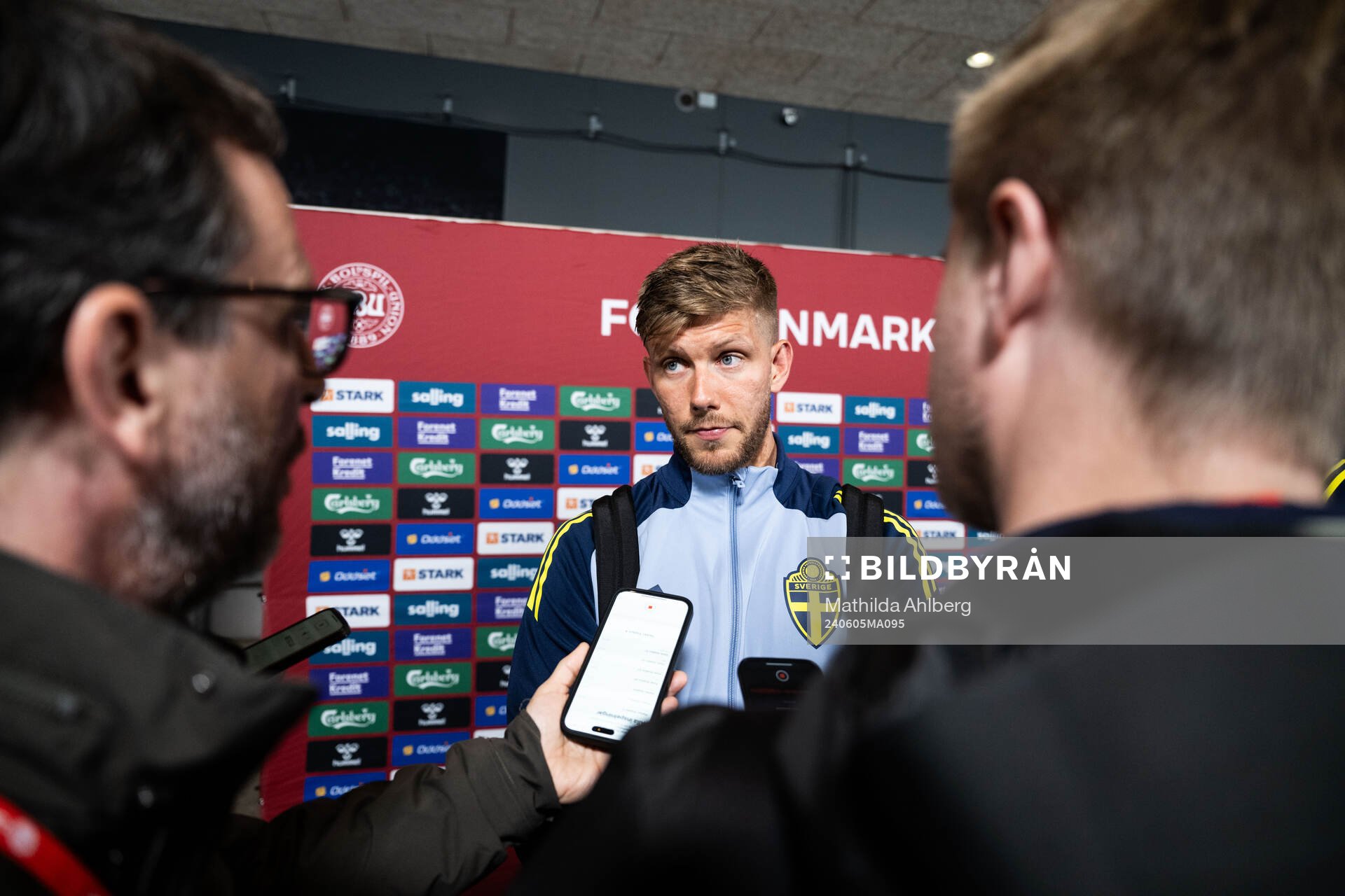 Anton Salétros of Sweden in mixed zone