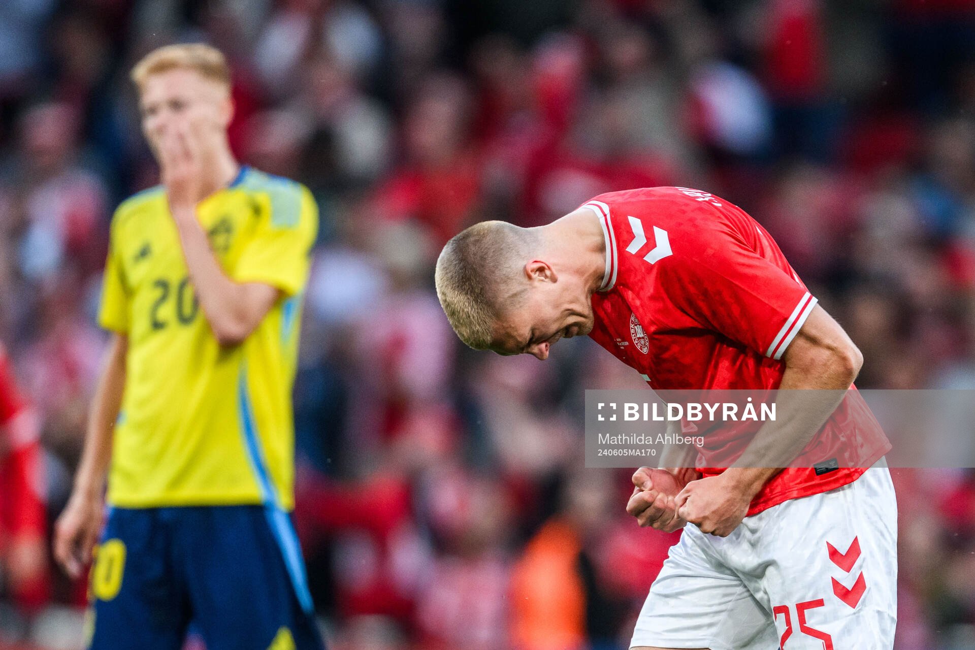 Rasmus Kristensen of Denmark celebrates