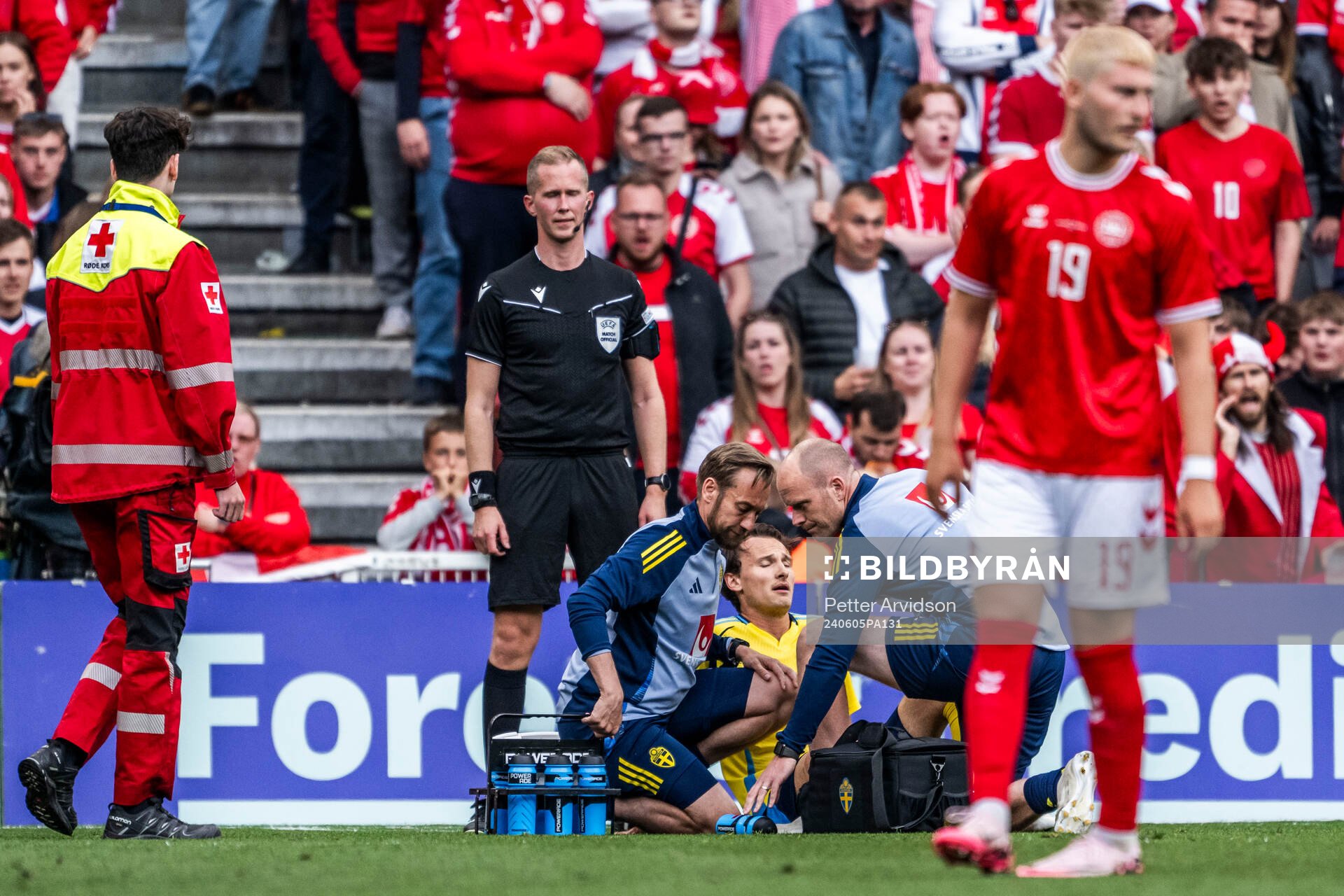 Hjalmar Ekdal of Sweden is injured