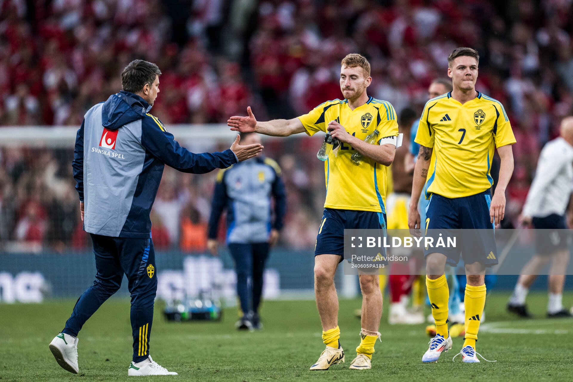 Dejan Kulusevski and Emil Holm of Sweden