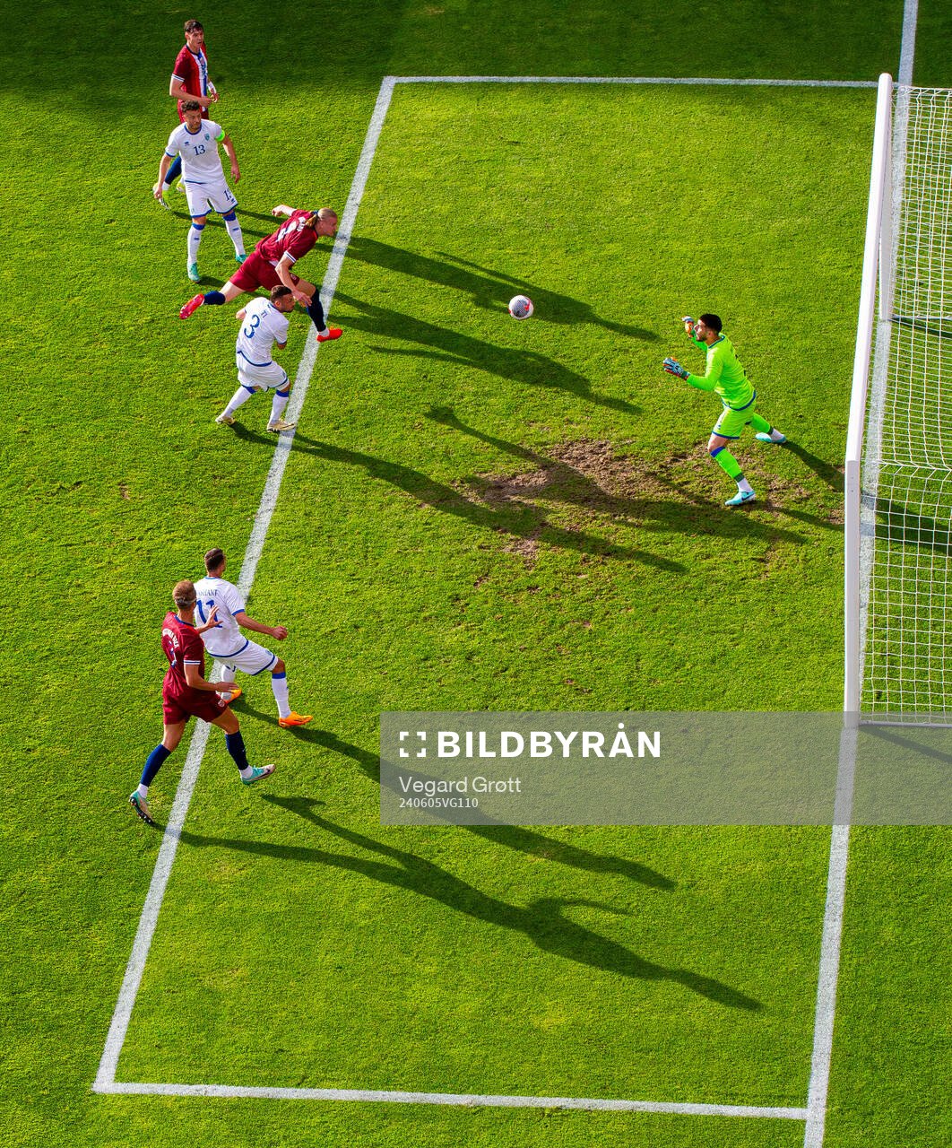 Erling Braut Haaland of Norway scores the 1-0 goal