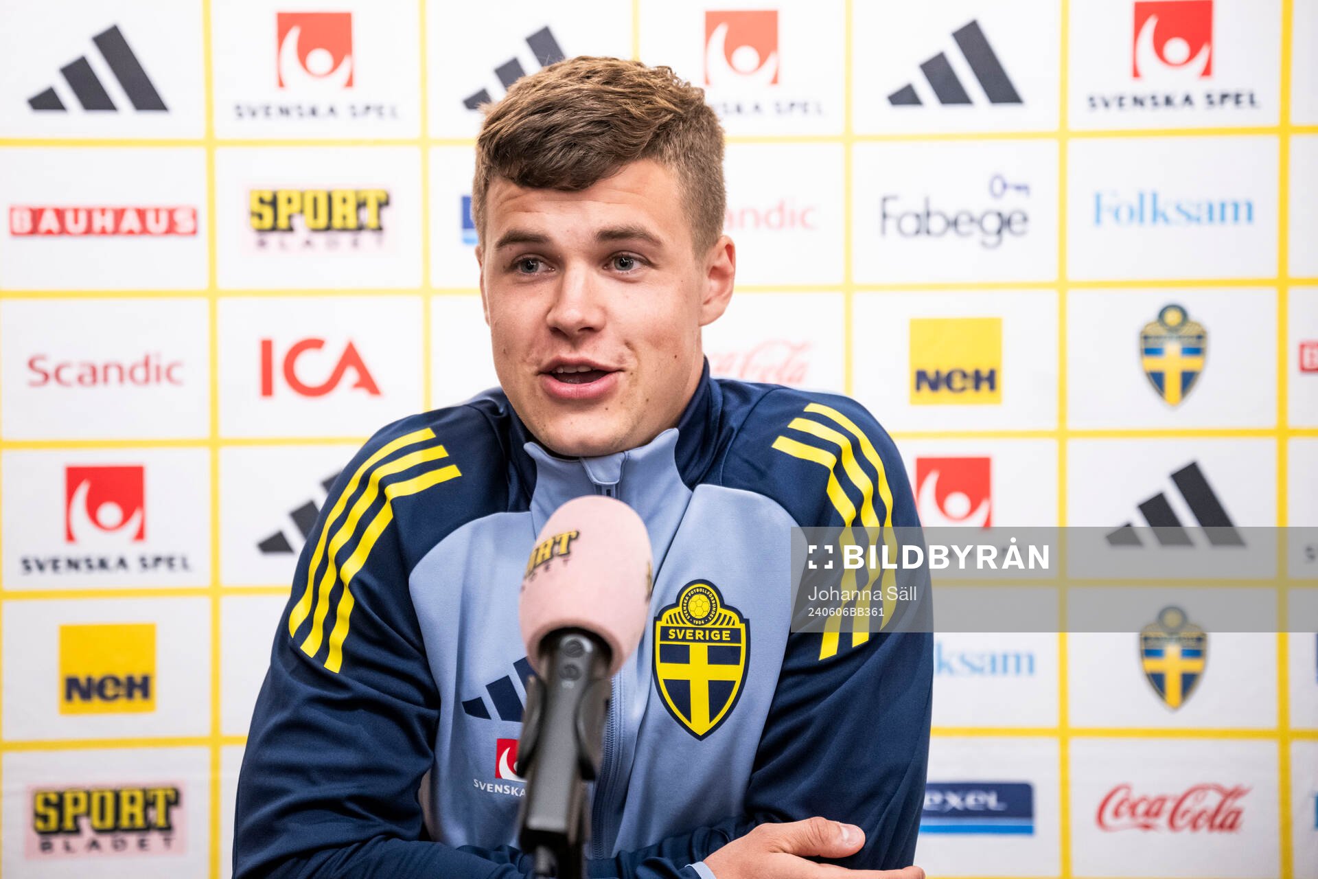 Samuel Dahl of the Swedish national football team at a