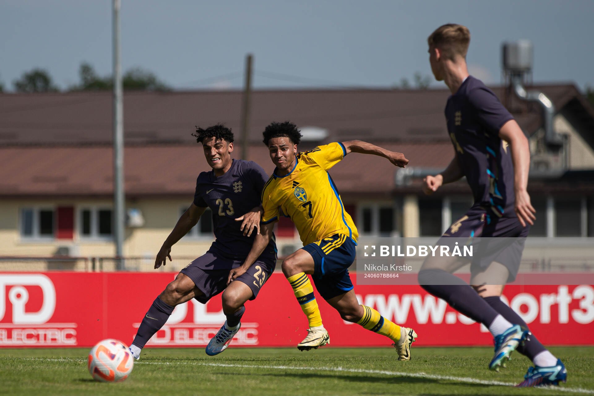 Ben Chrisene of England and Momodou Sonko of Sweden