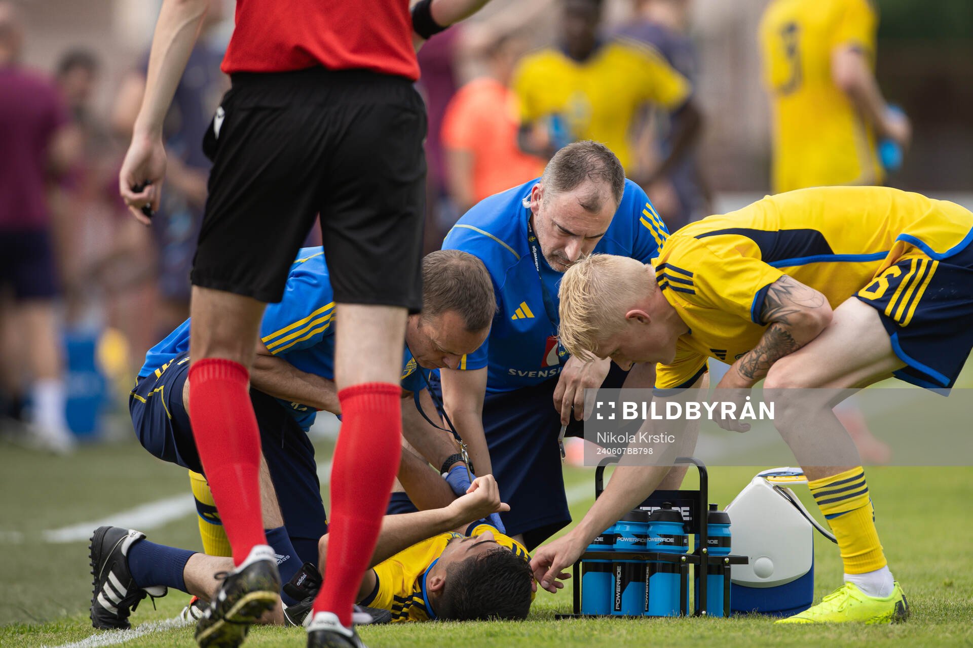 Aimar Sher of Sweden in pain