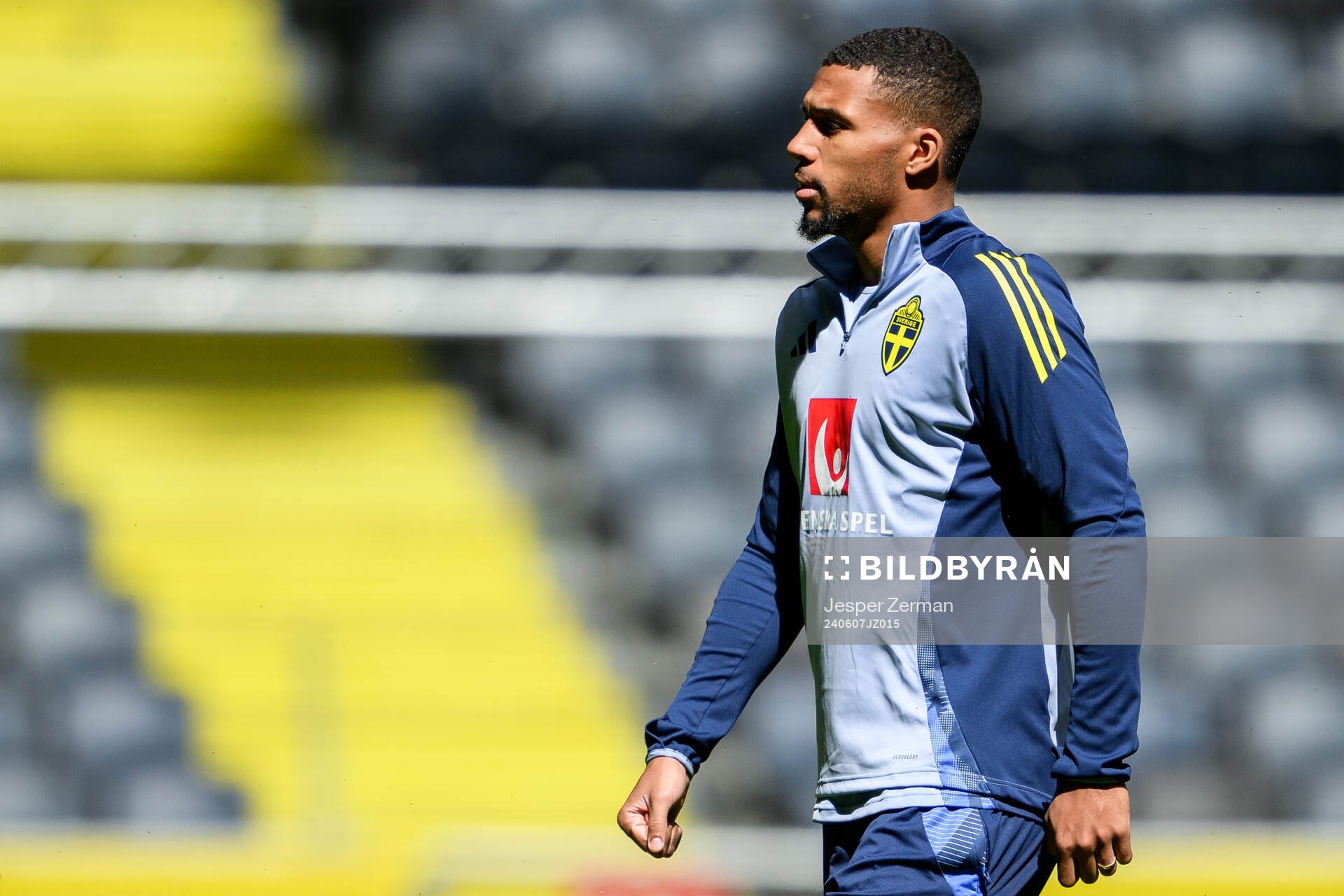 Isak Hien of the Swedish men's national football team at a
