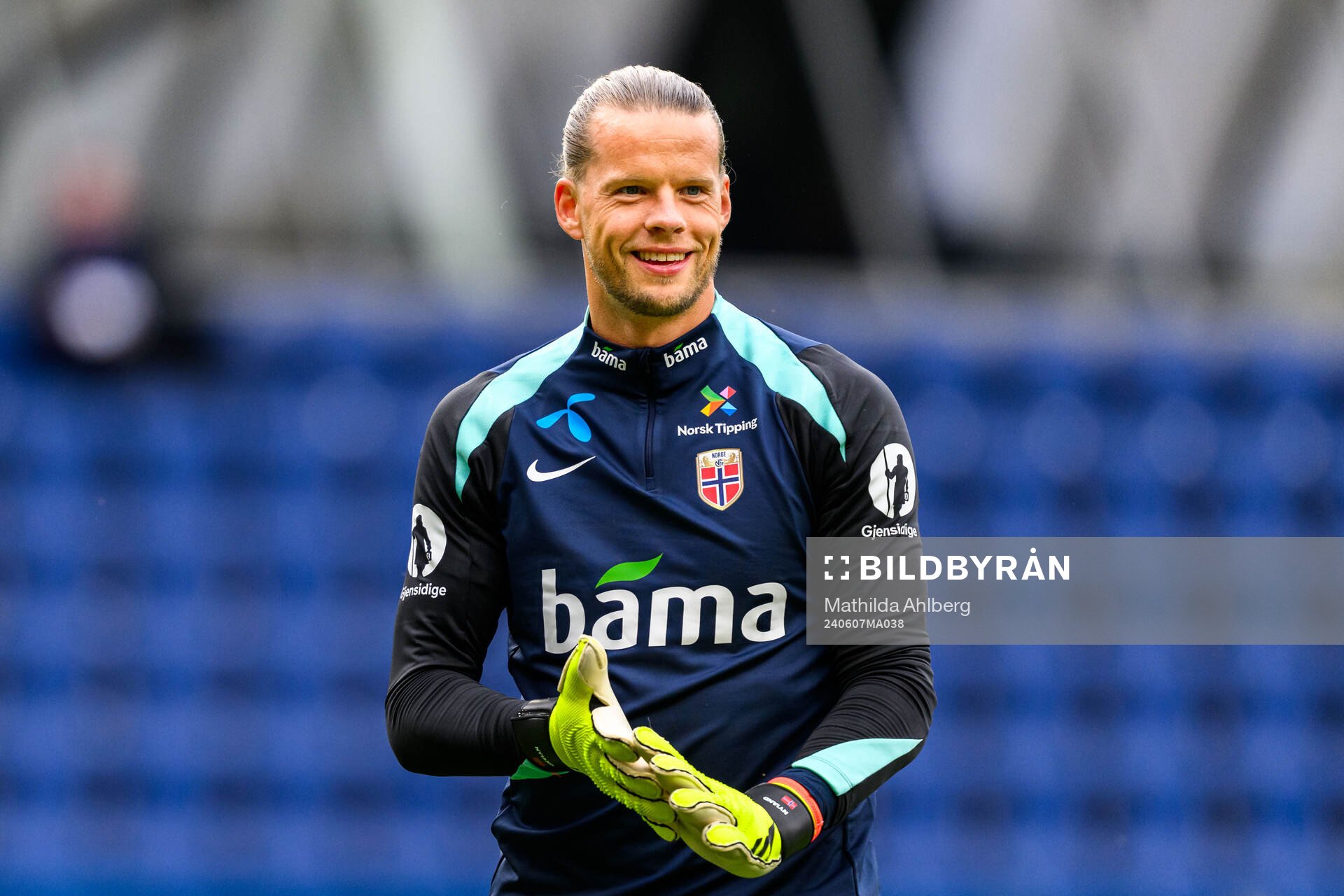 Goalkeeper Ørjan Håskjold Nyland of the Norwegian