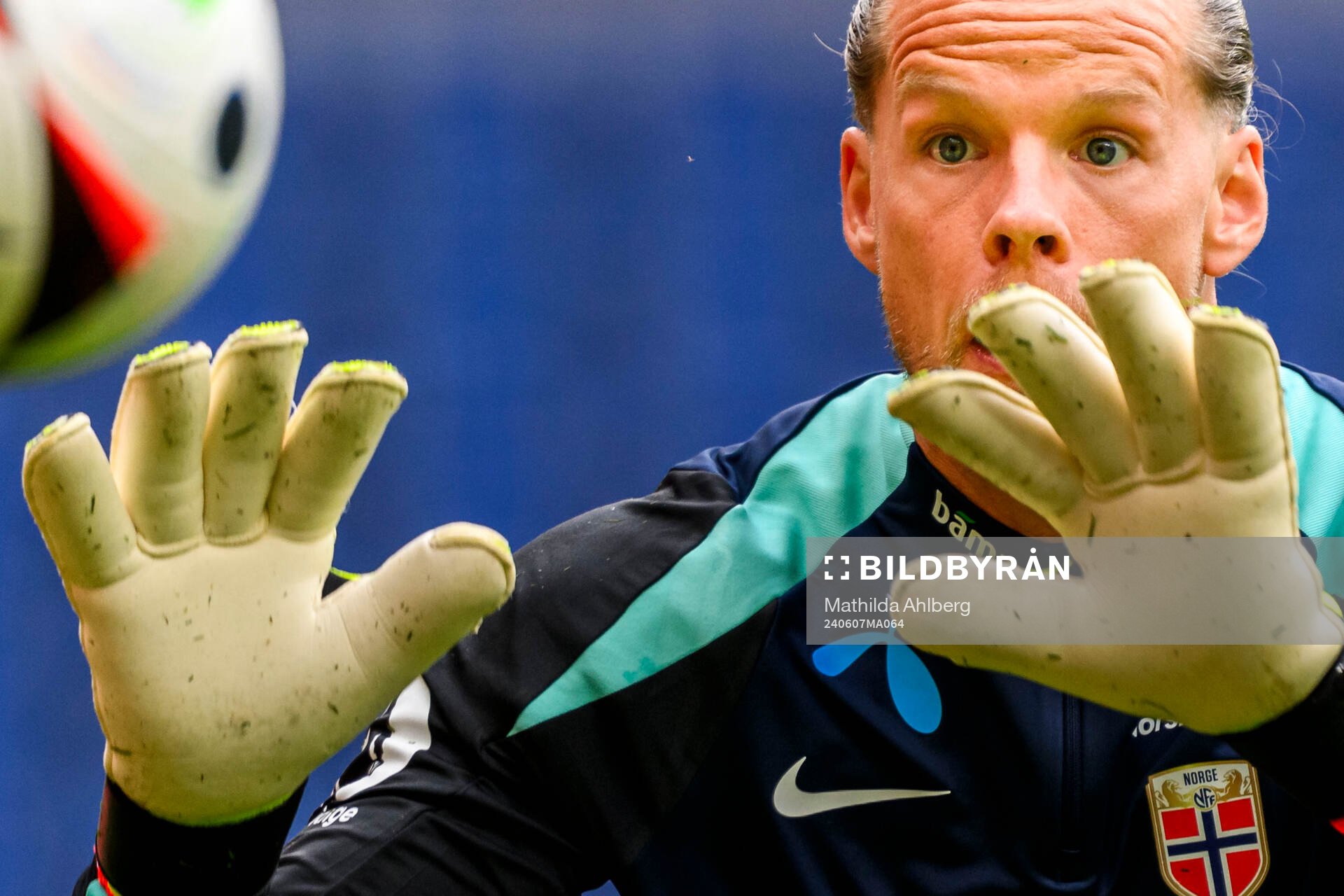 Goalkeeper Ørjan Håskjold Nyland of the Norwegian