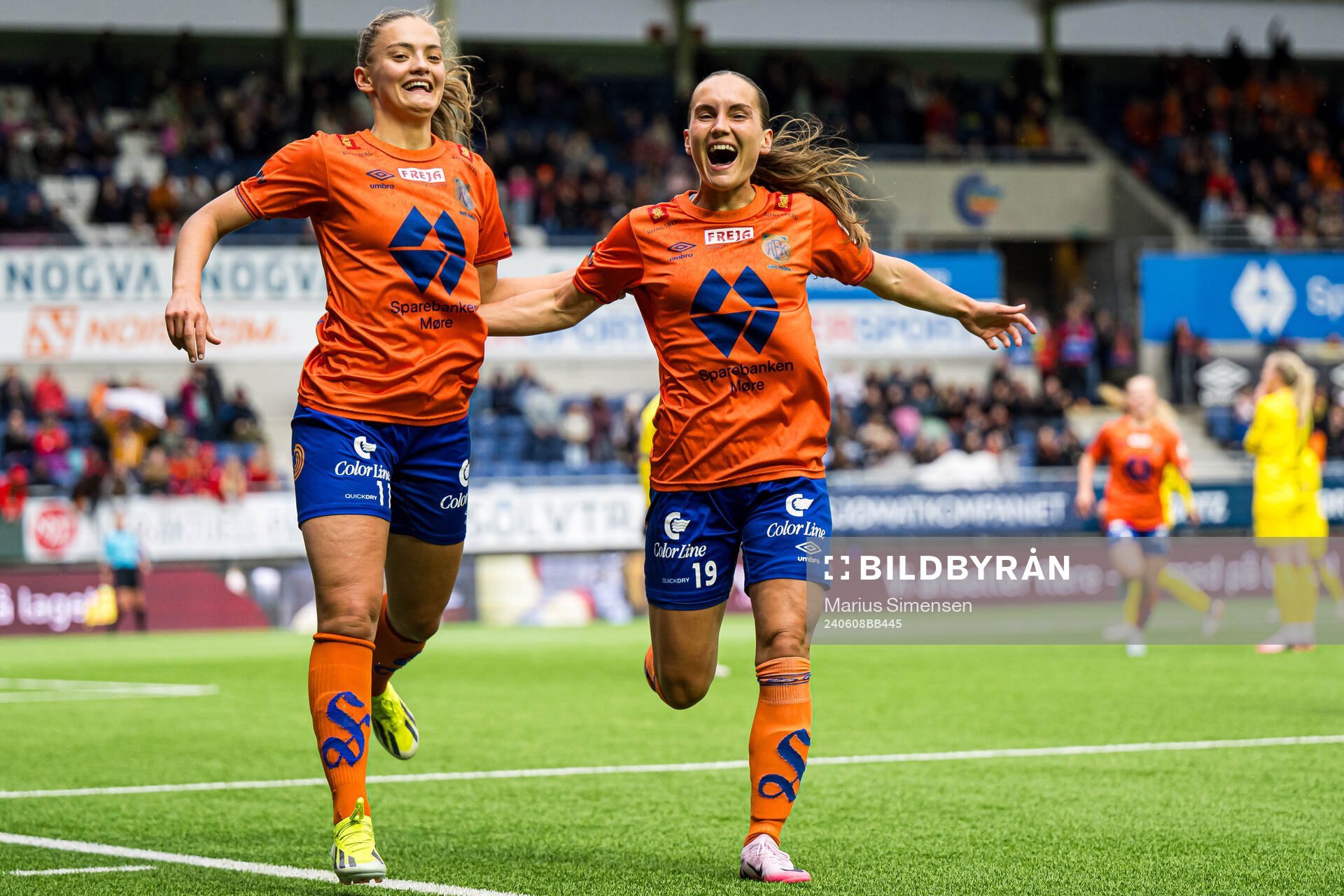 Maria Herdel Pedersen of AaFK Fortuna celebrates
