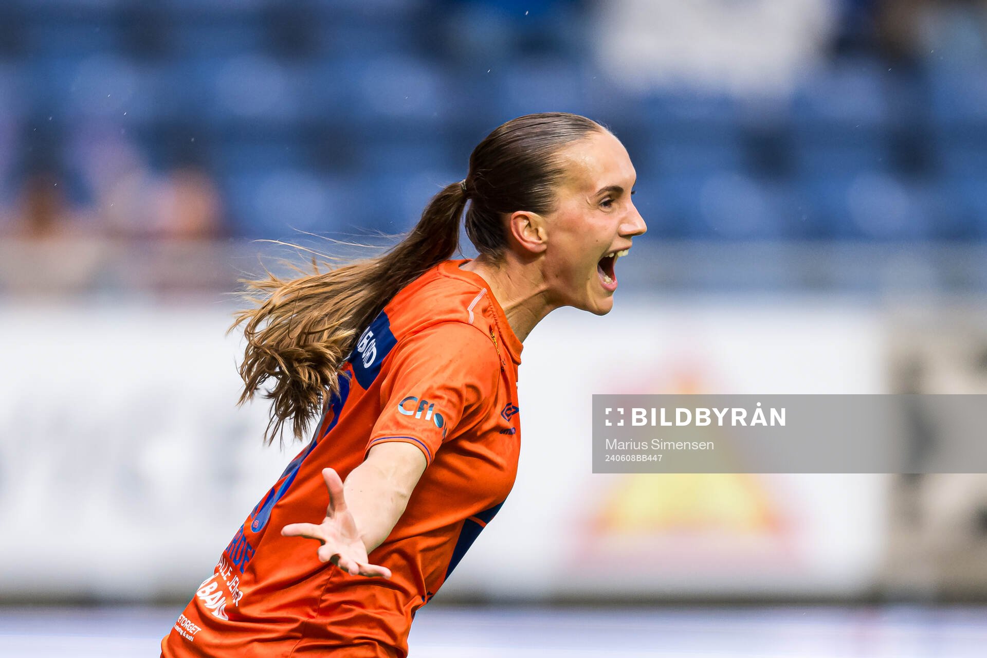 Maria Herdel Pedersen of AaFK Fortuna celebrates