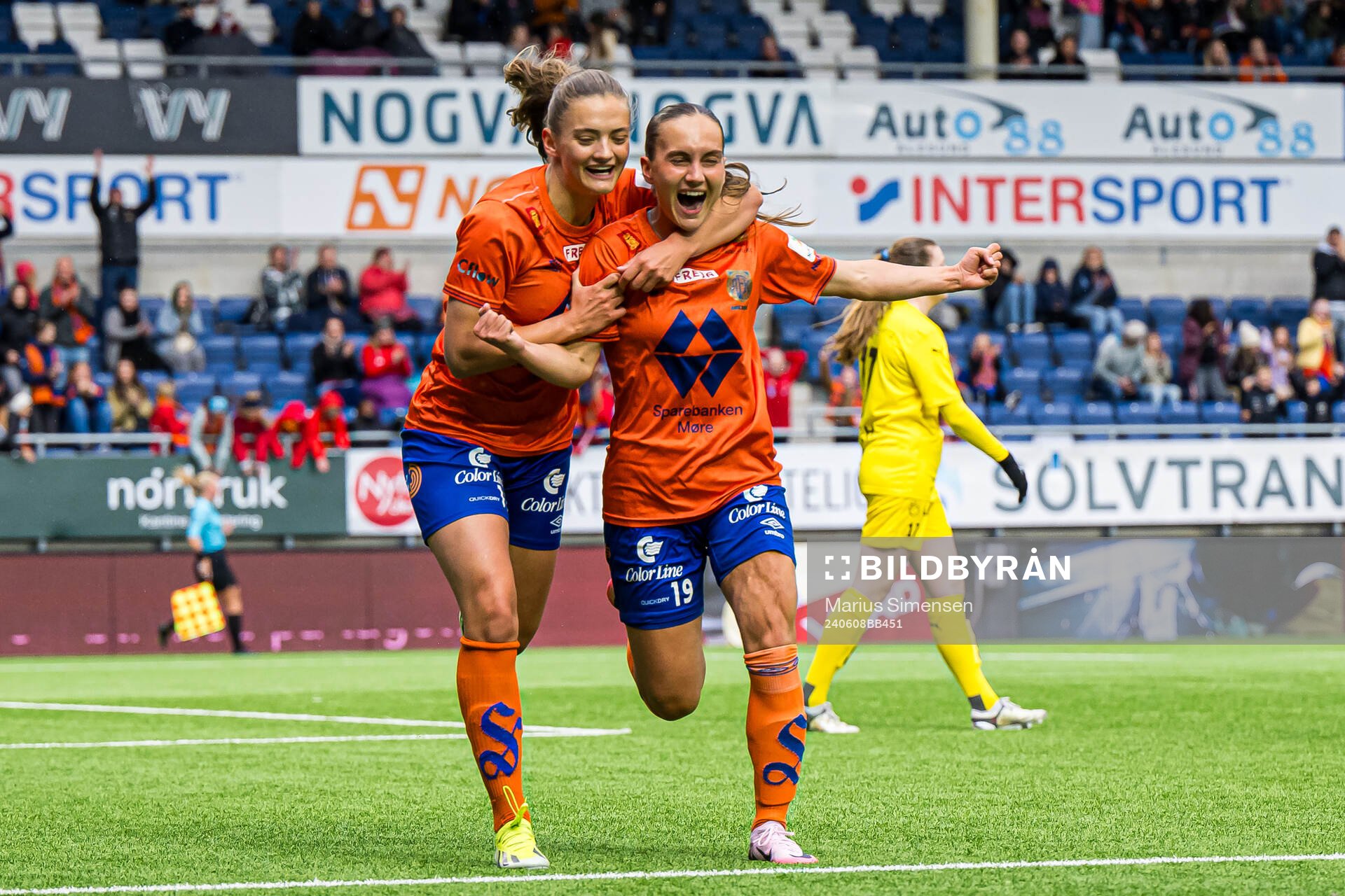 Maria Herdel Pedersen of AaFK Fortuna celebrates