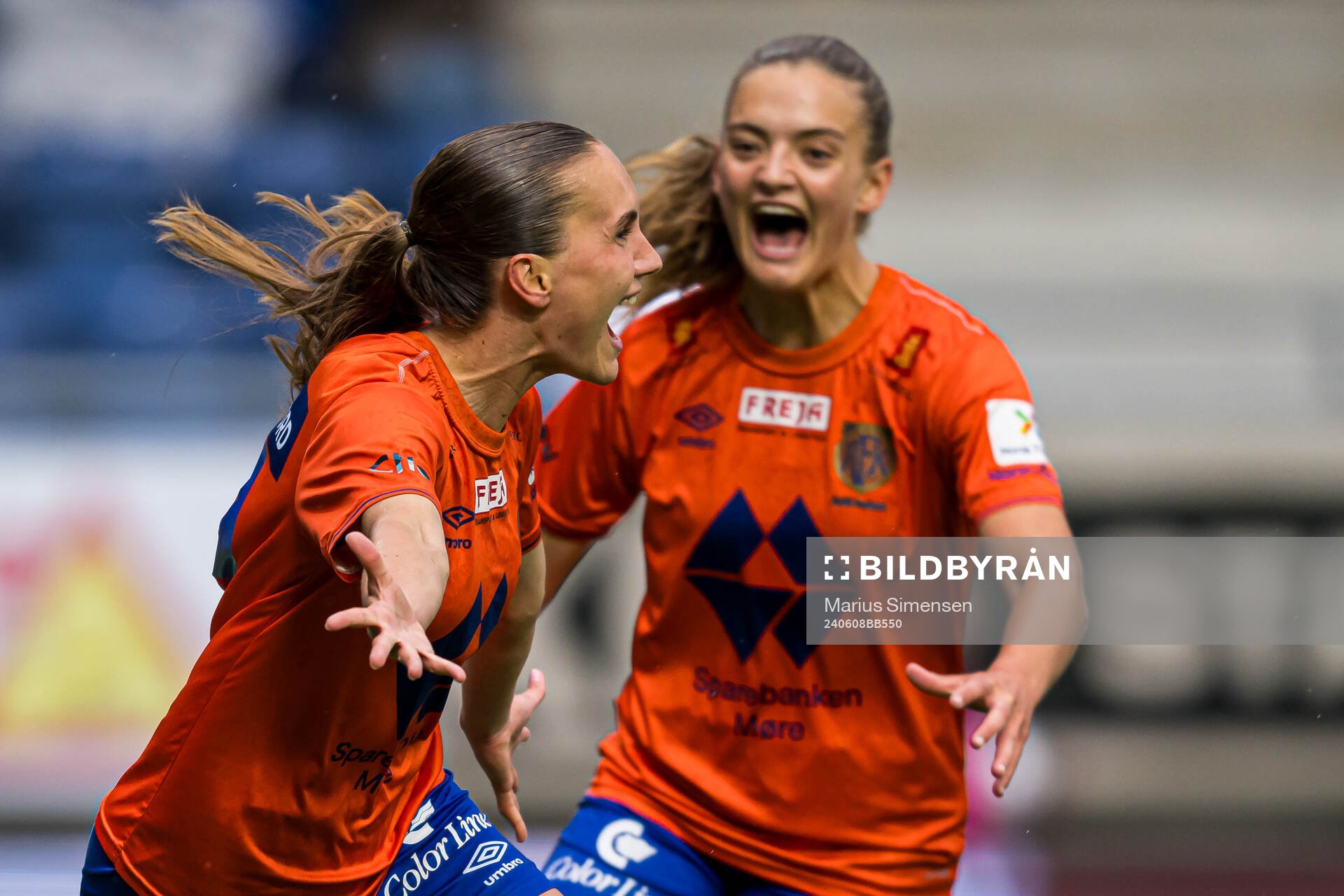 Maria Herdel Pedersen of AaFK Fortuna celebrates
