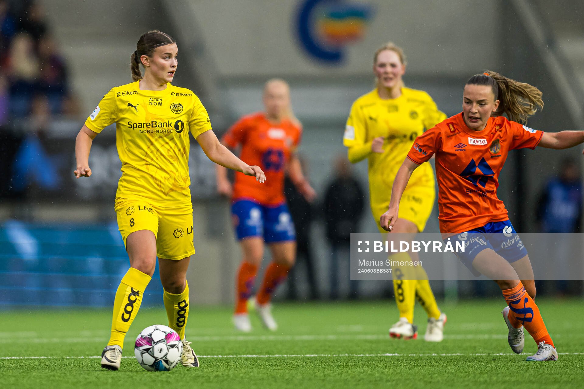 Mathea Meyer Theting of Bodø/Glimt during the 1. division football match between AaFK Fortuna and Bodø/Glimt on June 8, 2024 in Ålesund.