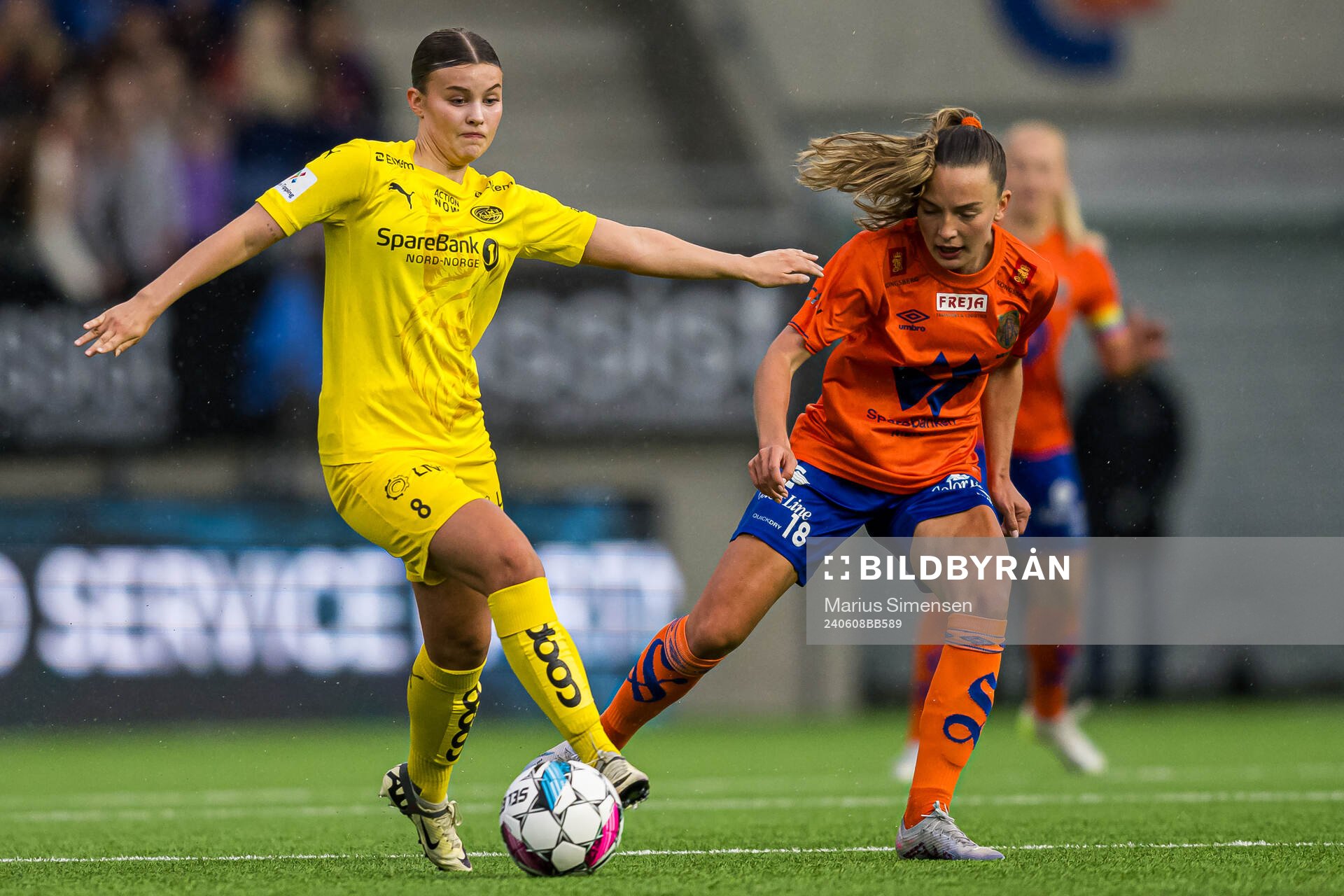Mathea Meyer Theting of Bodø/Glimt during the 1. division football match between AaFK Fortuna and Bodø/Glimt on June 8, 2024 in Ålesund.