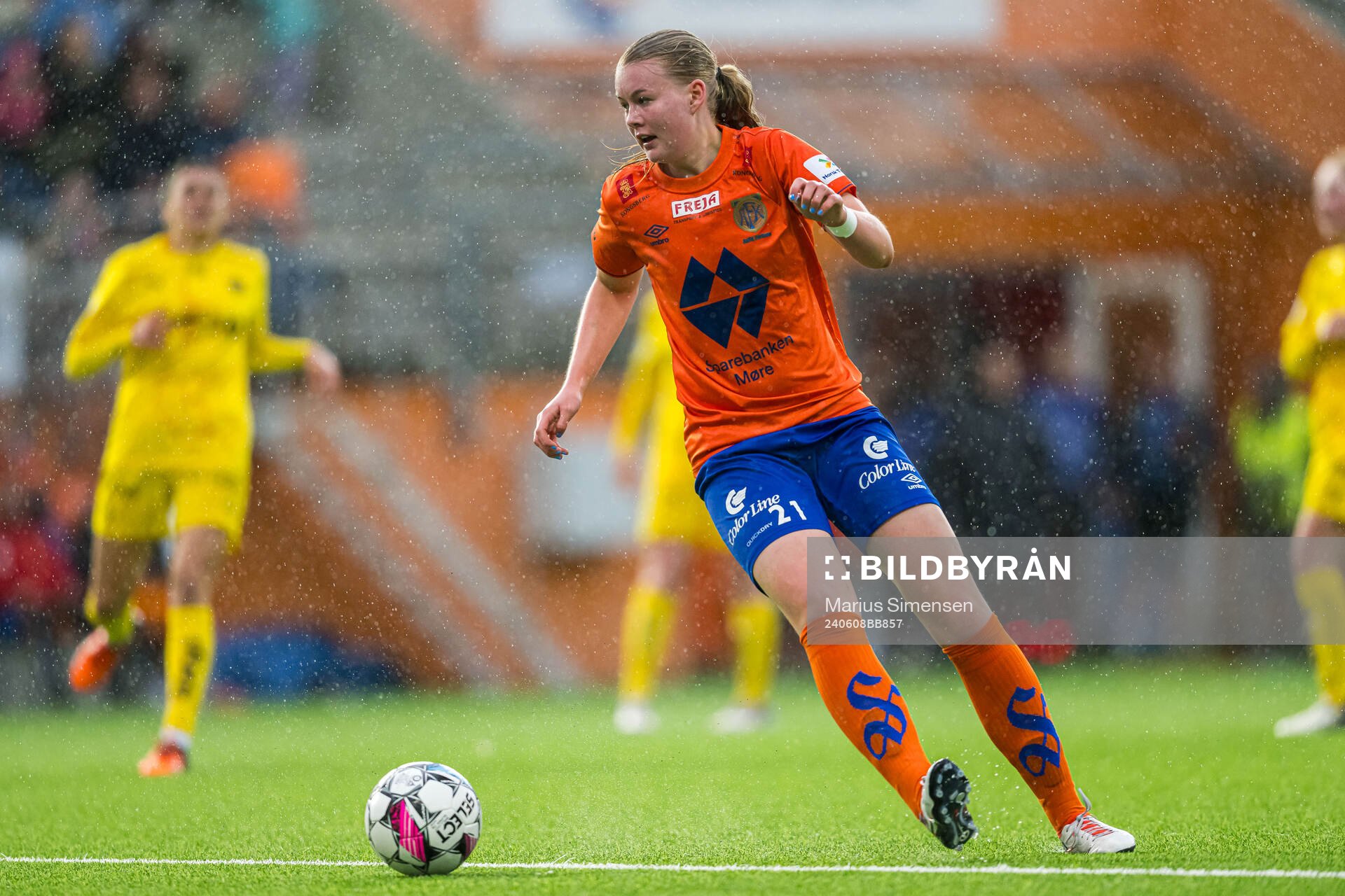 Karna Solskjær of AaFK Fortuna during the 1. division football match between AaFK Fortuna and Bodø/Glimt on June 8, 2024 in Ålesund.