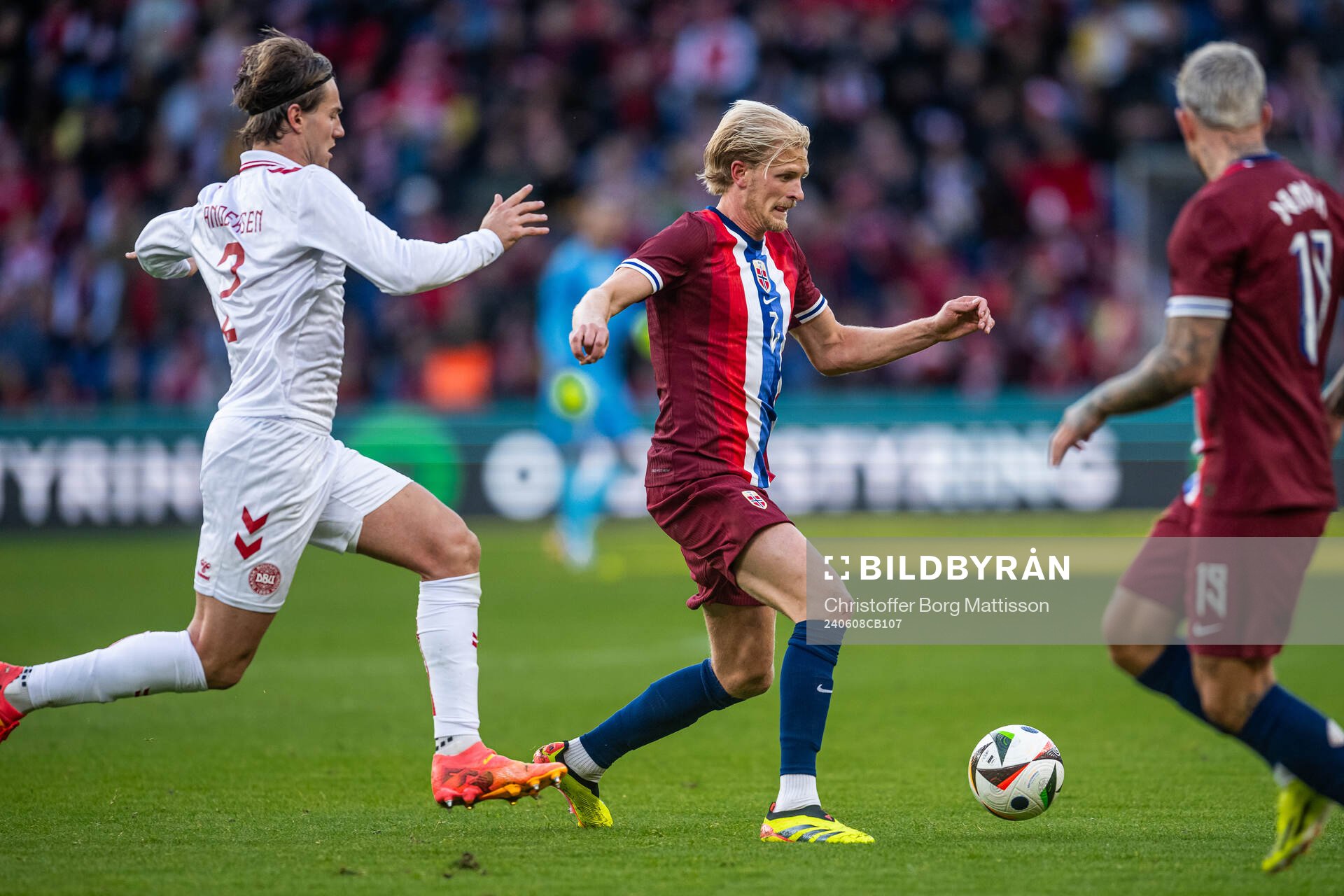 Jannik Vestergaard of Denmark and Morten Thorsby of Norway