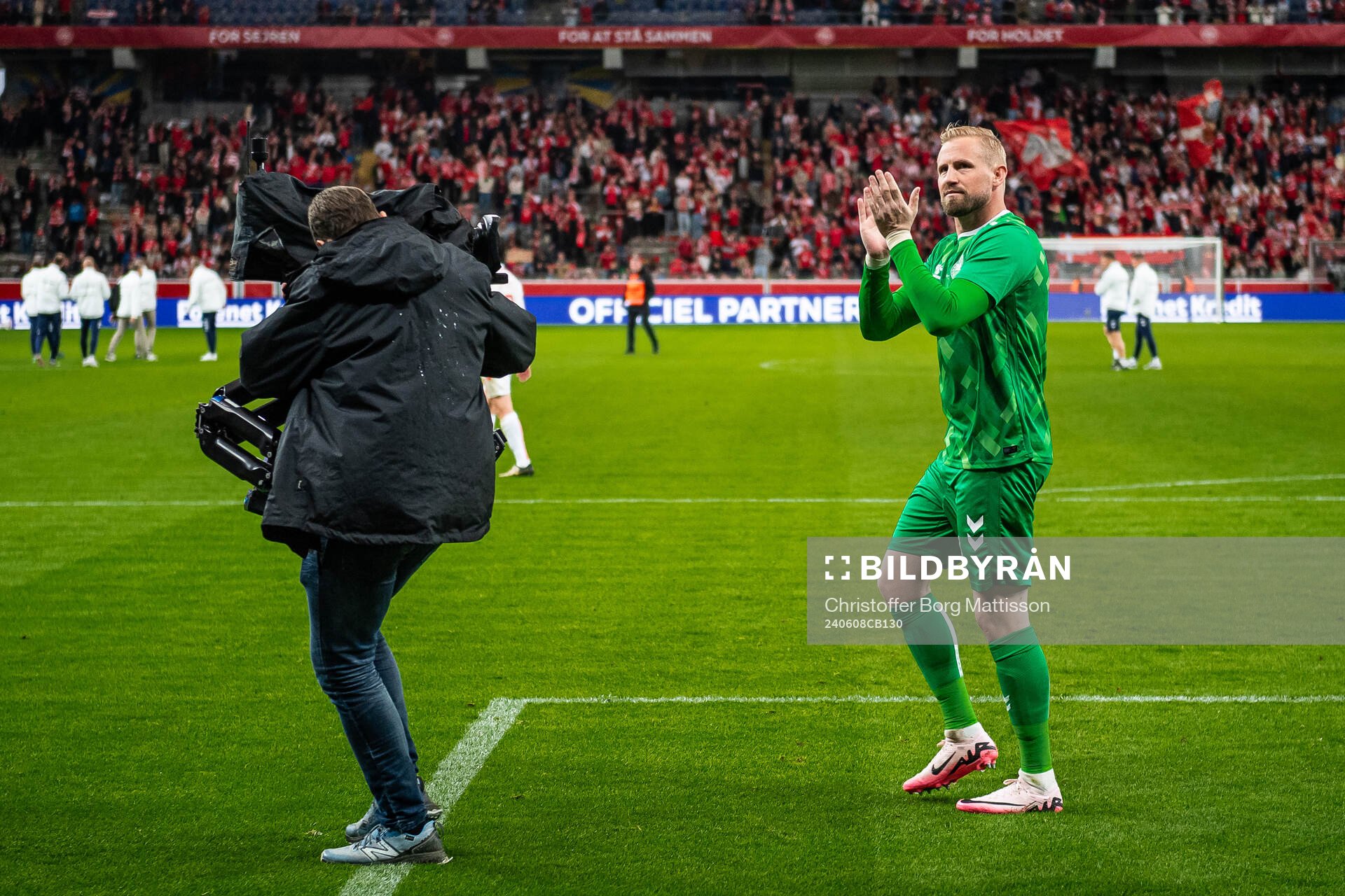 Goalkeeper Kasper Schmeichel of Denmark