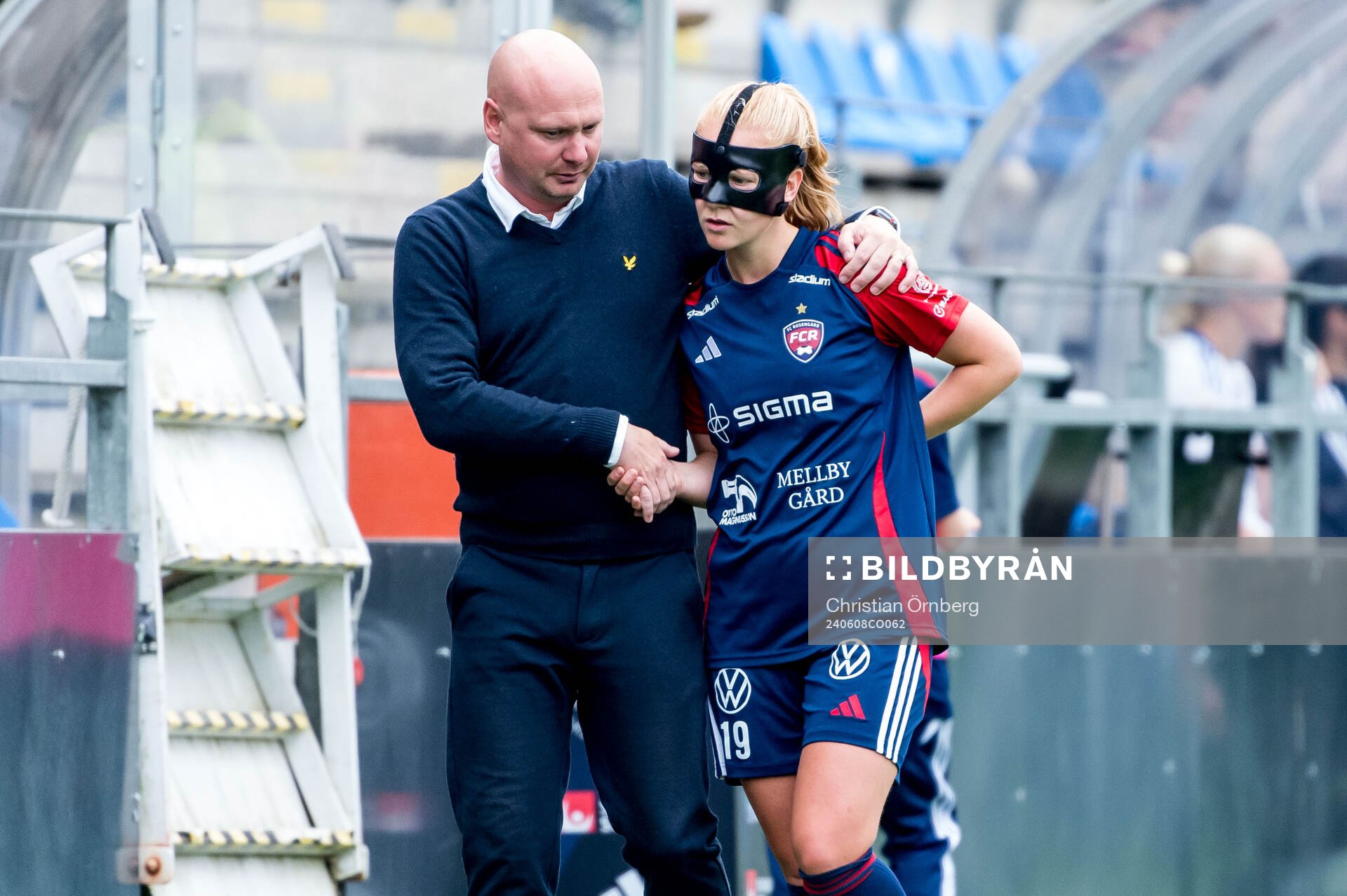 FC Rosengårds tränare Joel Kjetselberg och Sofie Bruun