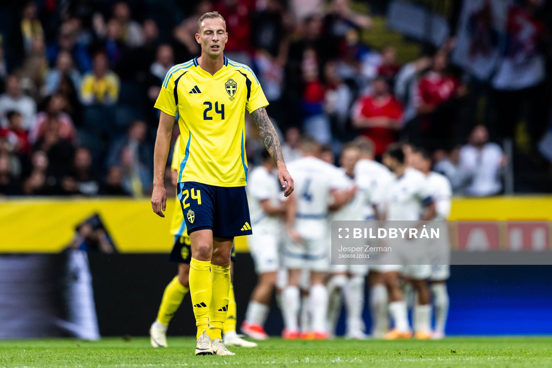 Gustaf Nilsson of Sweden looks dejected