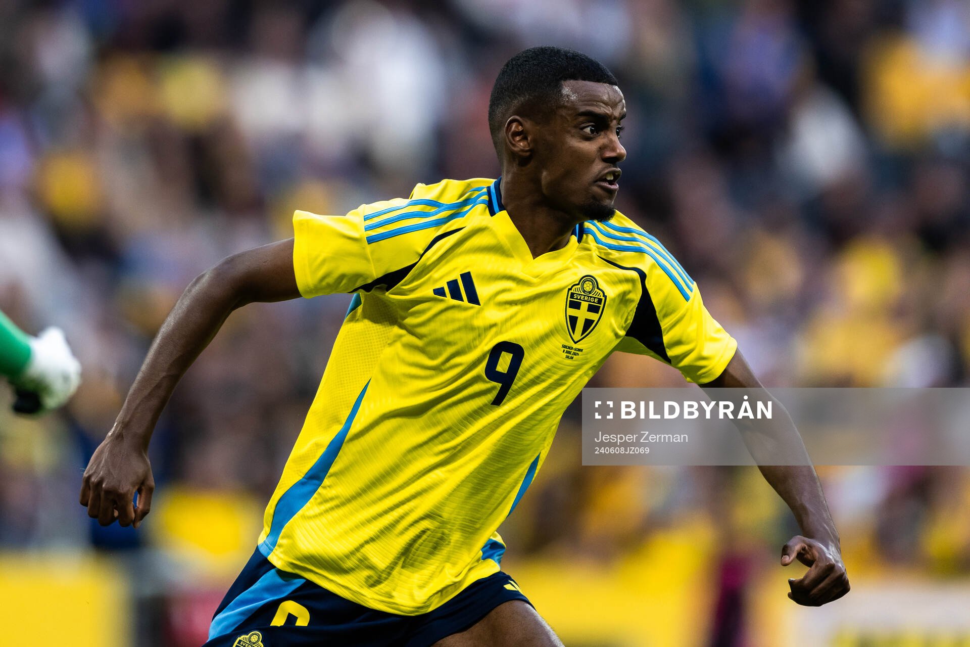 Alexander Isak of Sweden reacts