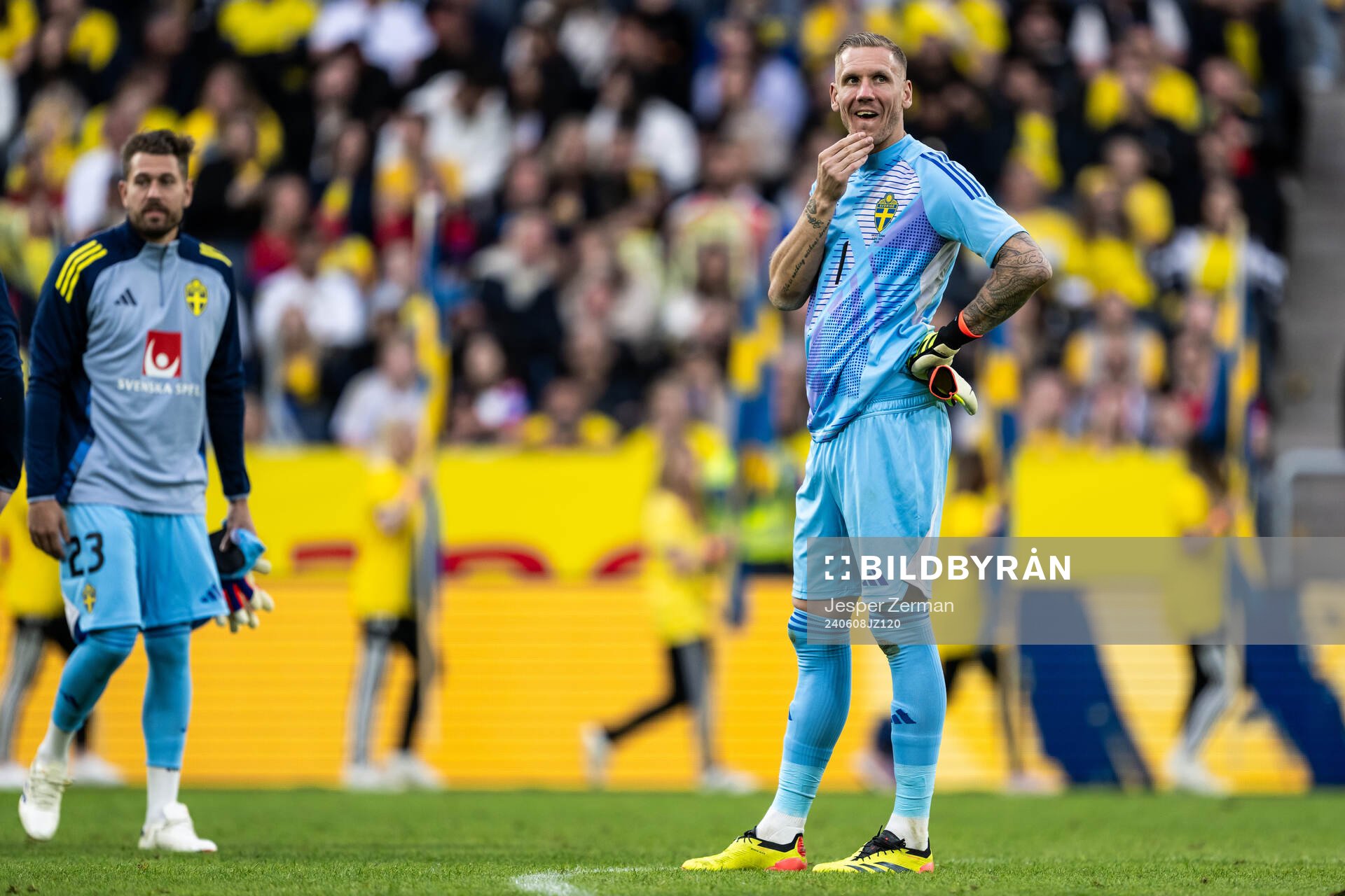 goalkeeper Robin Olsen of Sweden looks dejected