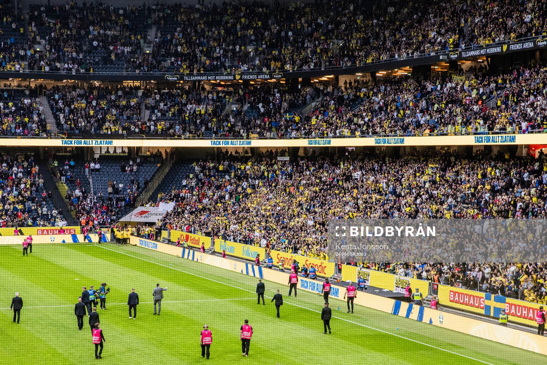 Friends Arena with fans of Sweden