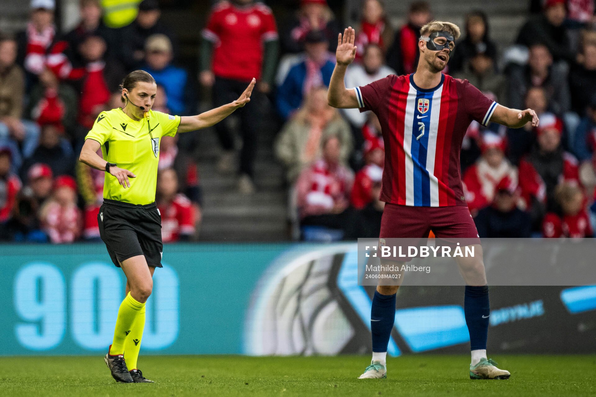 Kristoffer Ajer of Norway reacts