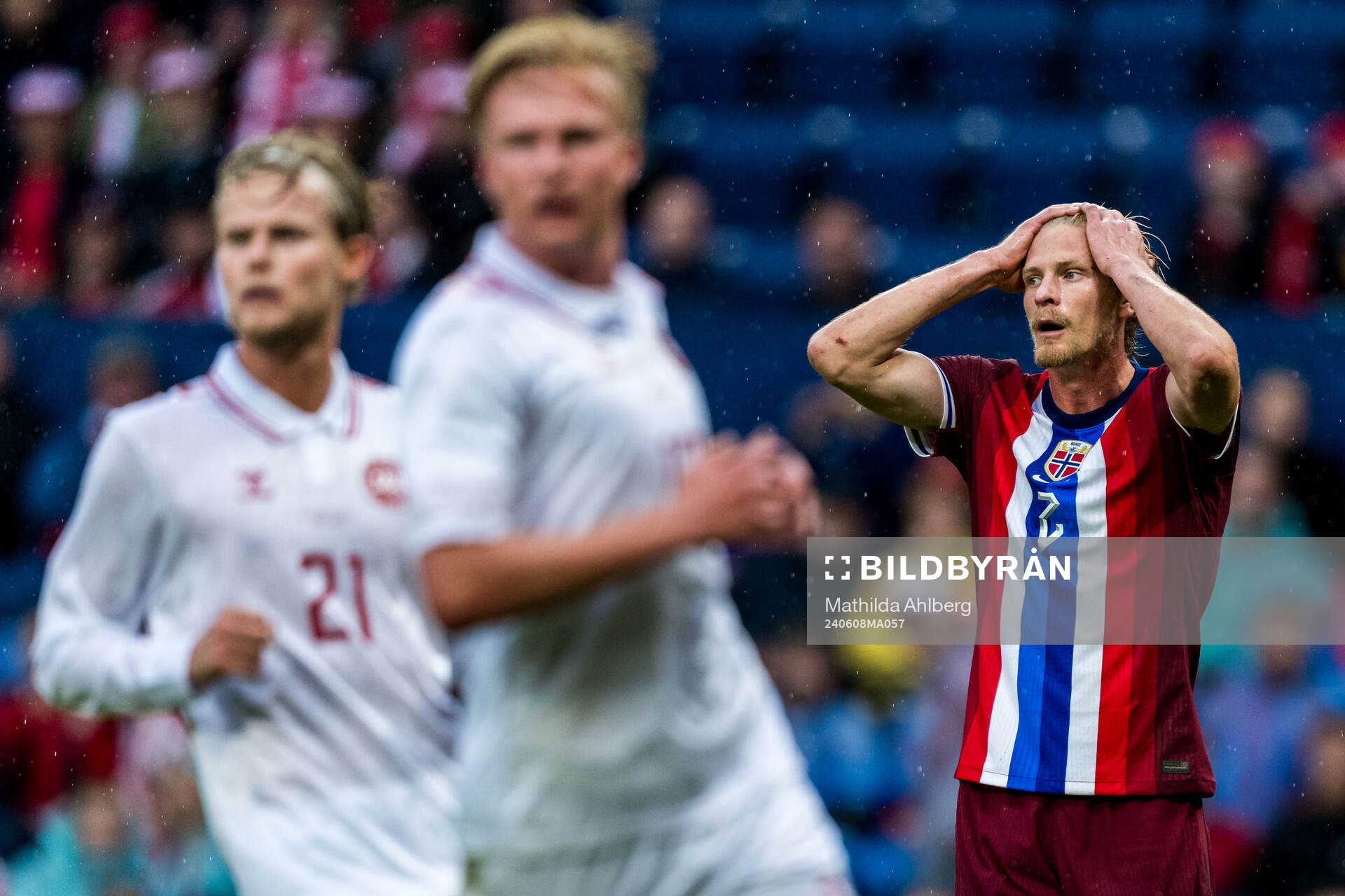Morten Thorsby of Norway looks dejected