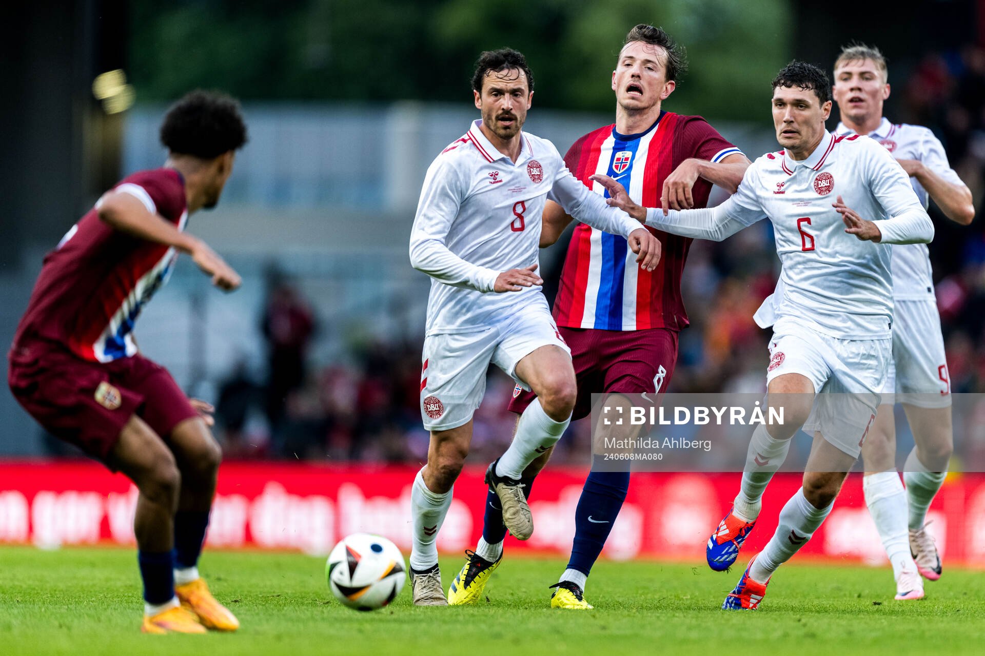 Thomas Delaney and Andreas Christensen of Denmark and