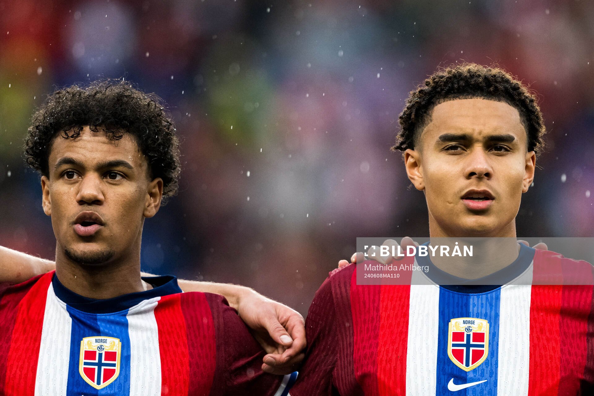 Oscar Bobb and Antonio Nusa of Norway