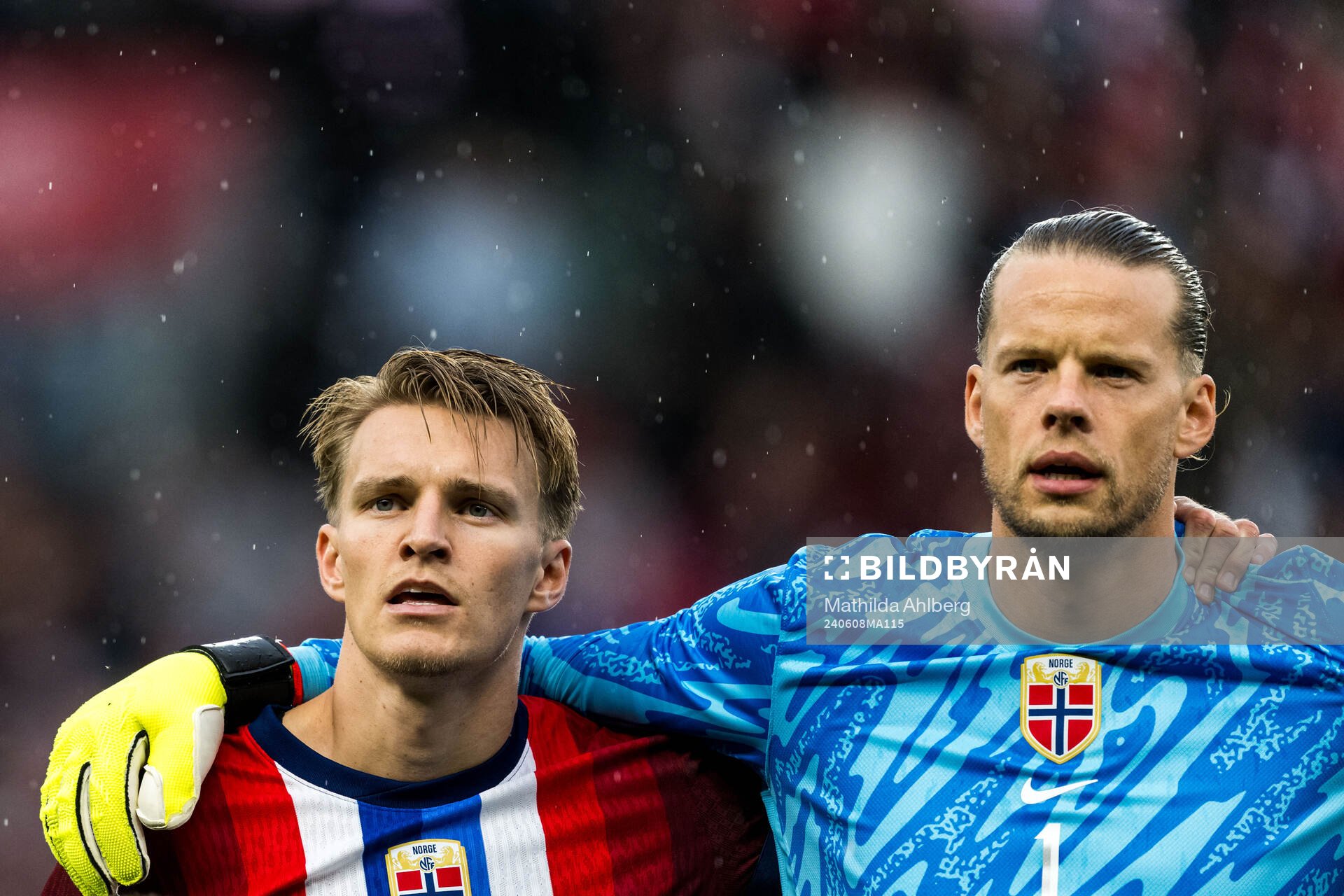Martin Ødegaard and goalkeeper Ørjan Håskjold Nyland of