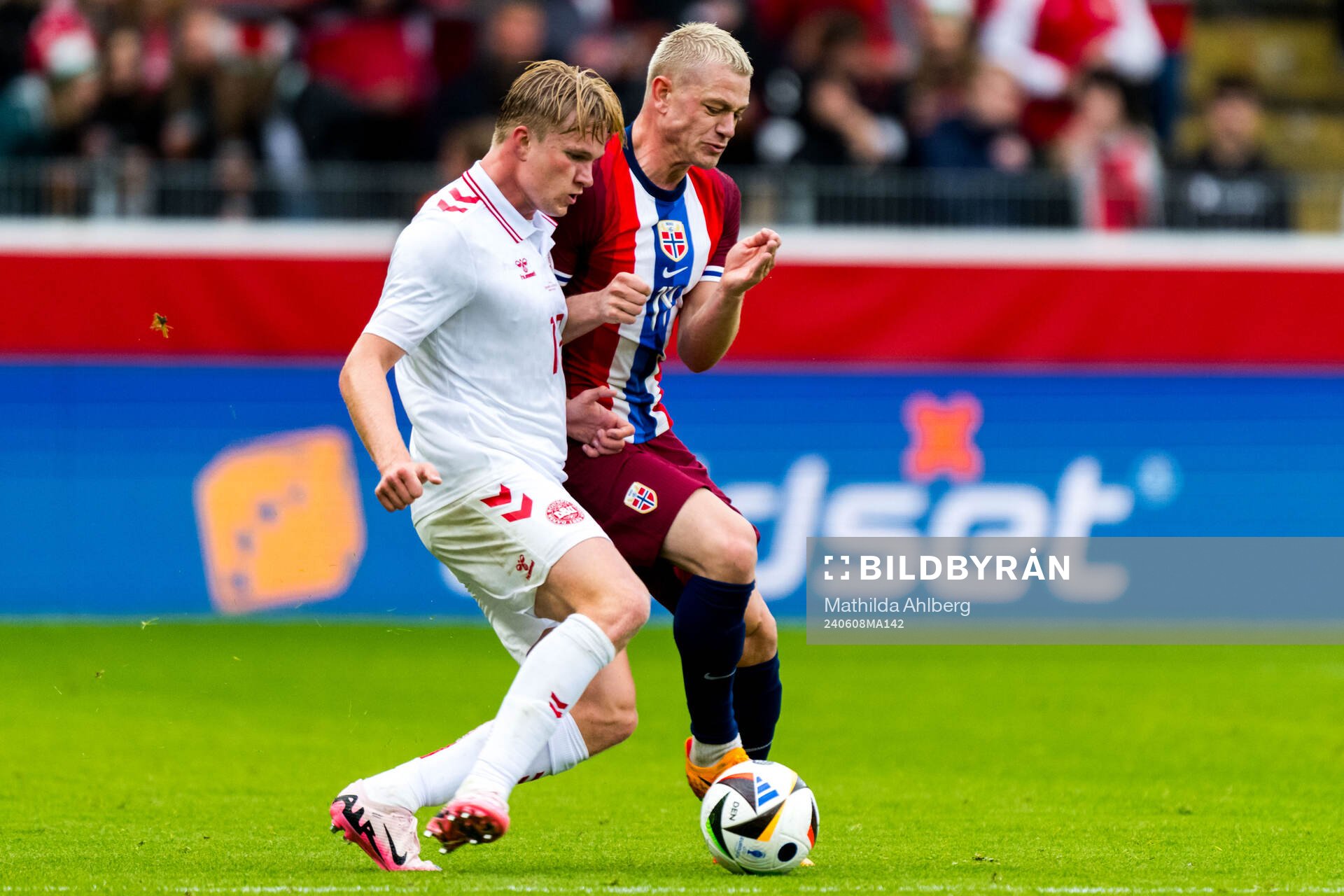 Victor Kristiansen of Denmark and Julian Ryerson of Norway
