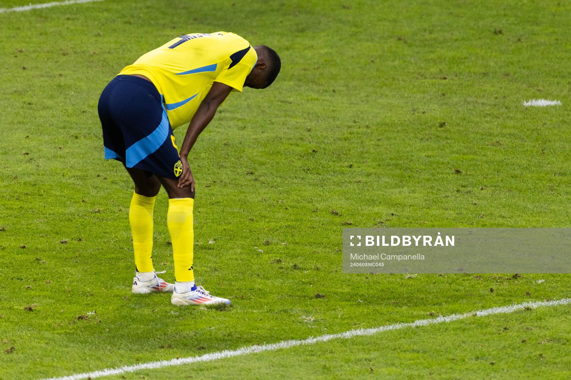 Isak Hien of Sweden looks dejected