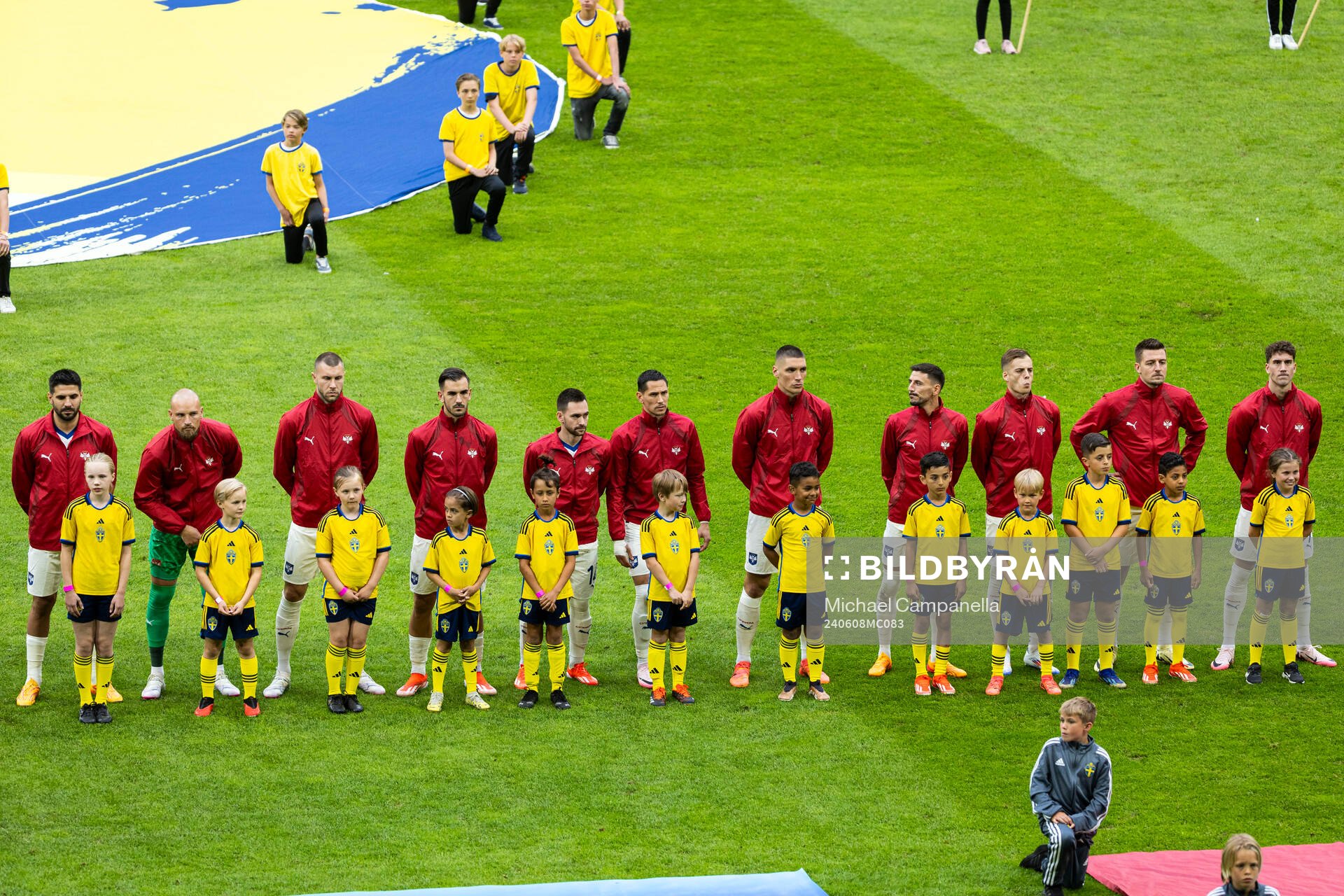 Players from Serbia in a lineup