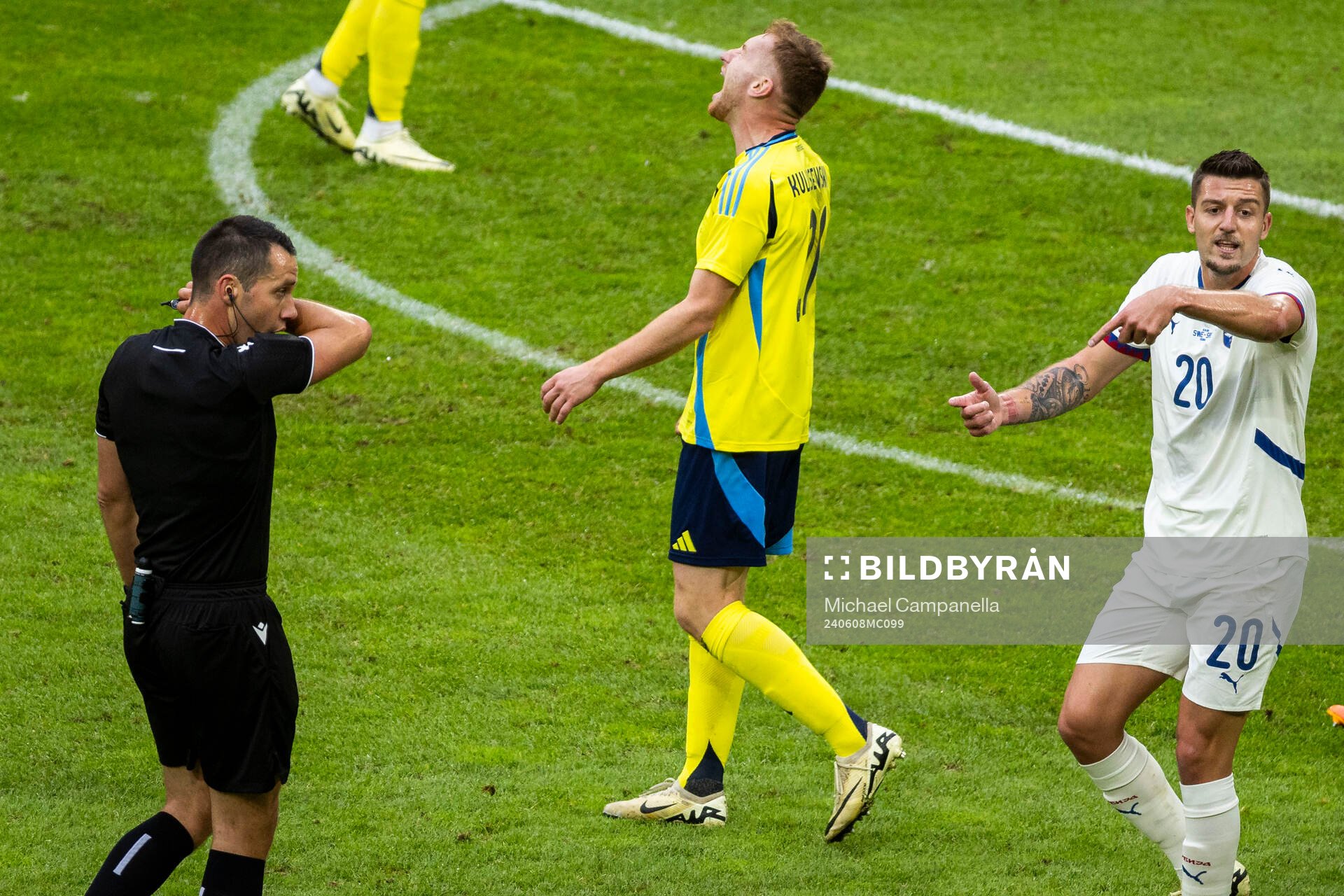 Dejan Kulusevski of Sweden dejected