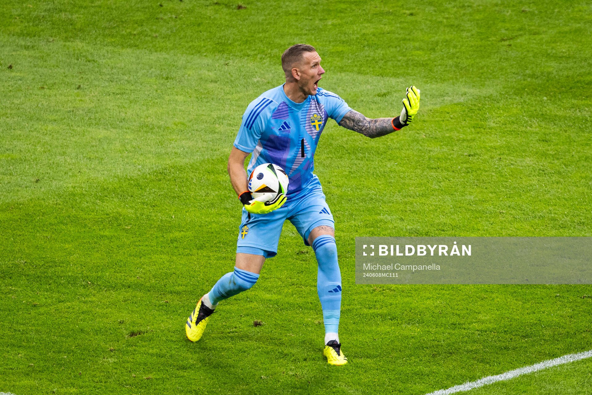 Goalkeeper Robin Olsen of Sweden