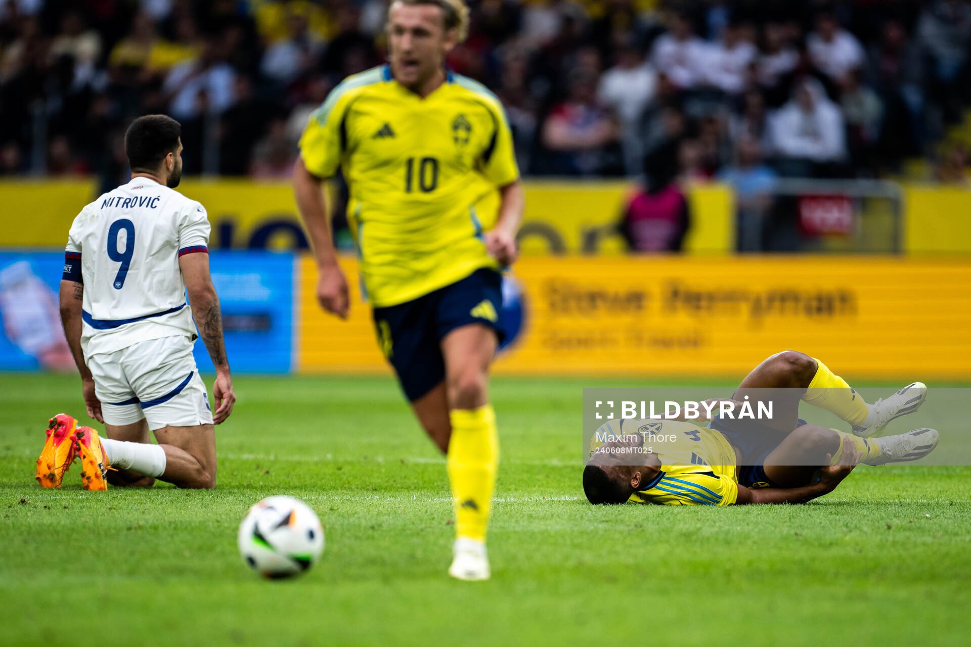 Isak Hien of Sweden in pain