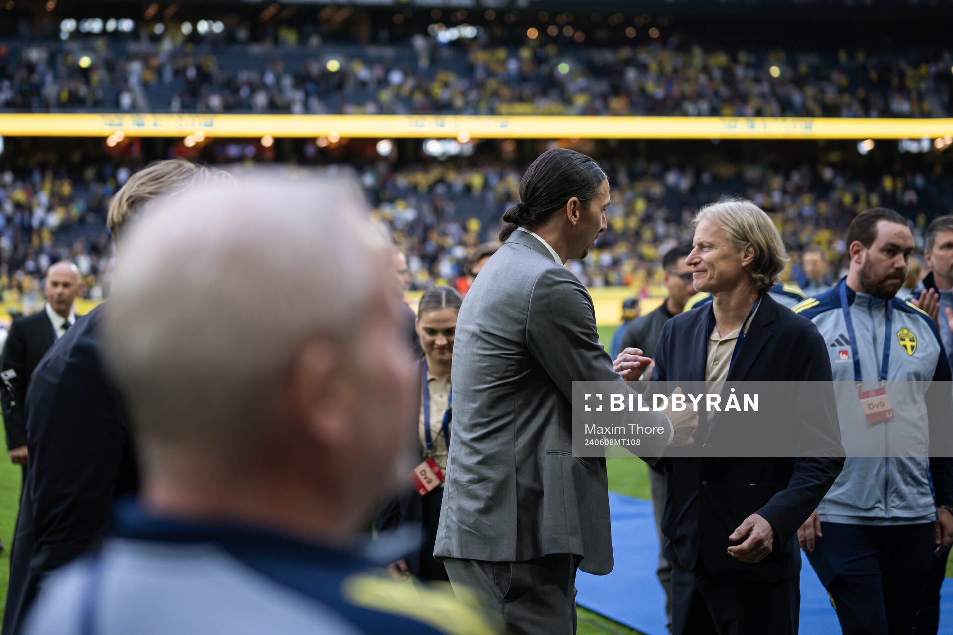 Zlatan Ibrahimovic and Stefan Pettersson, team manager of