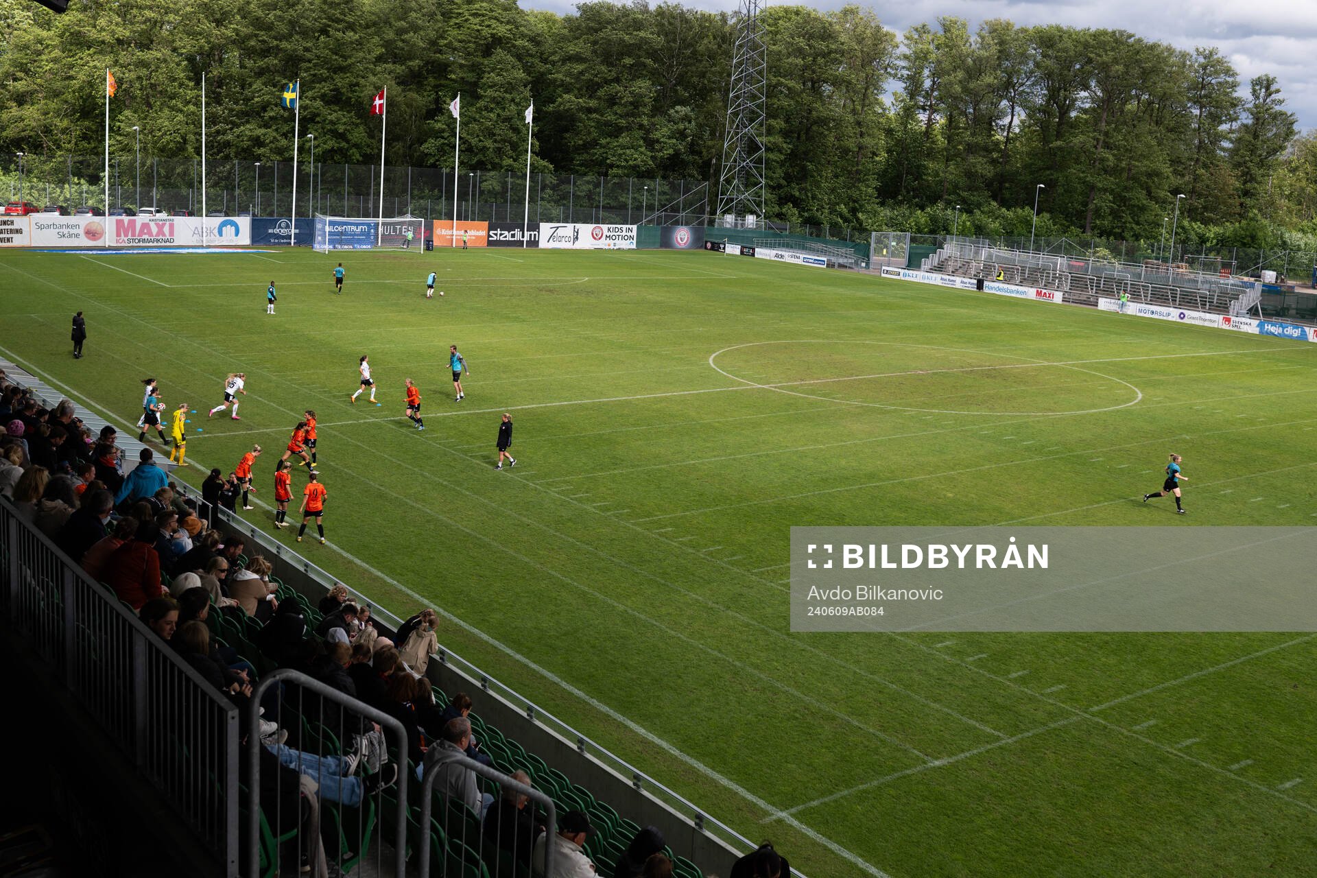 Kristianstads Fotbollsarena med linjer från amerikansk