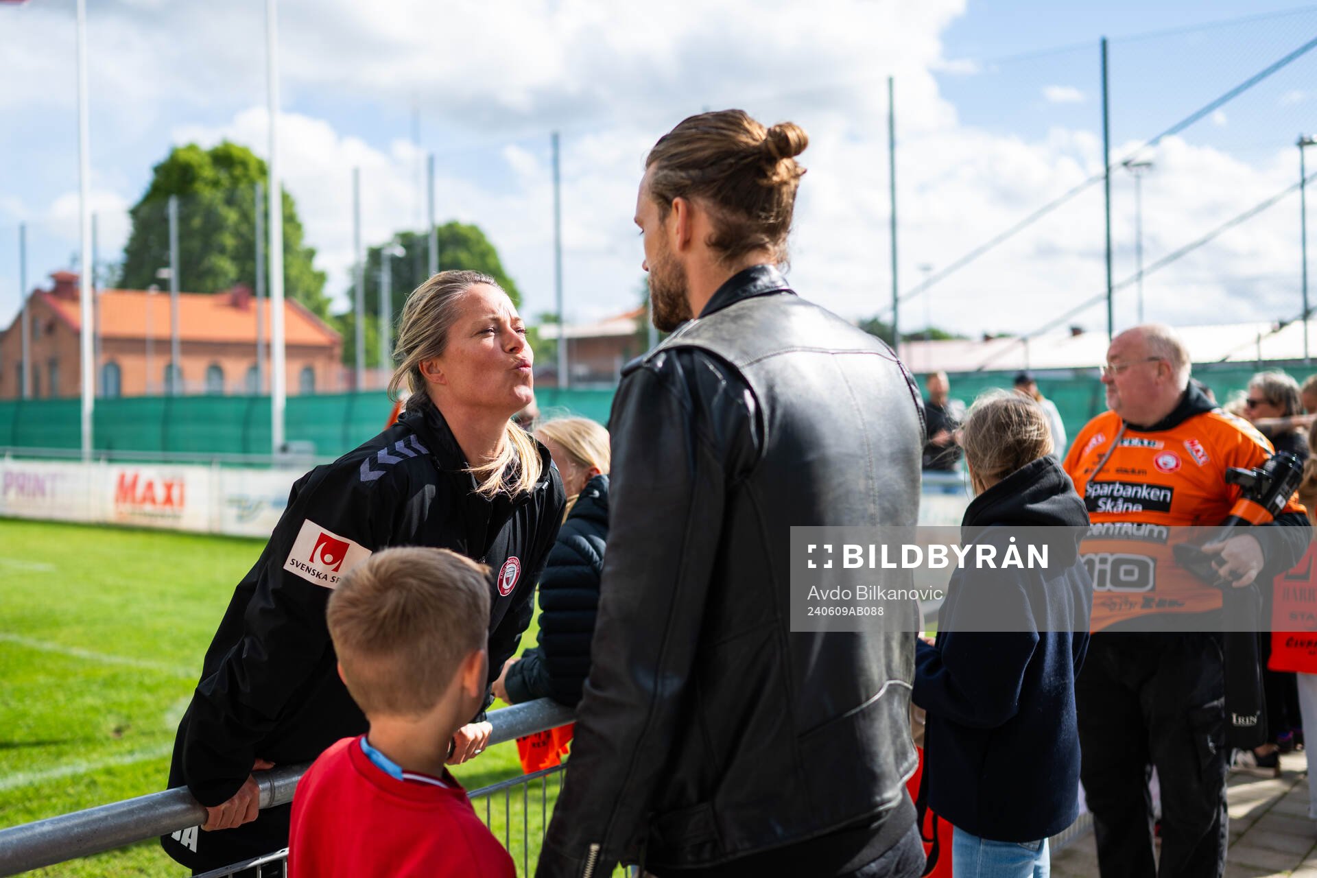 Kristianstads tränare Johanna Almgren med make Tom