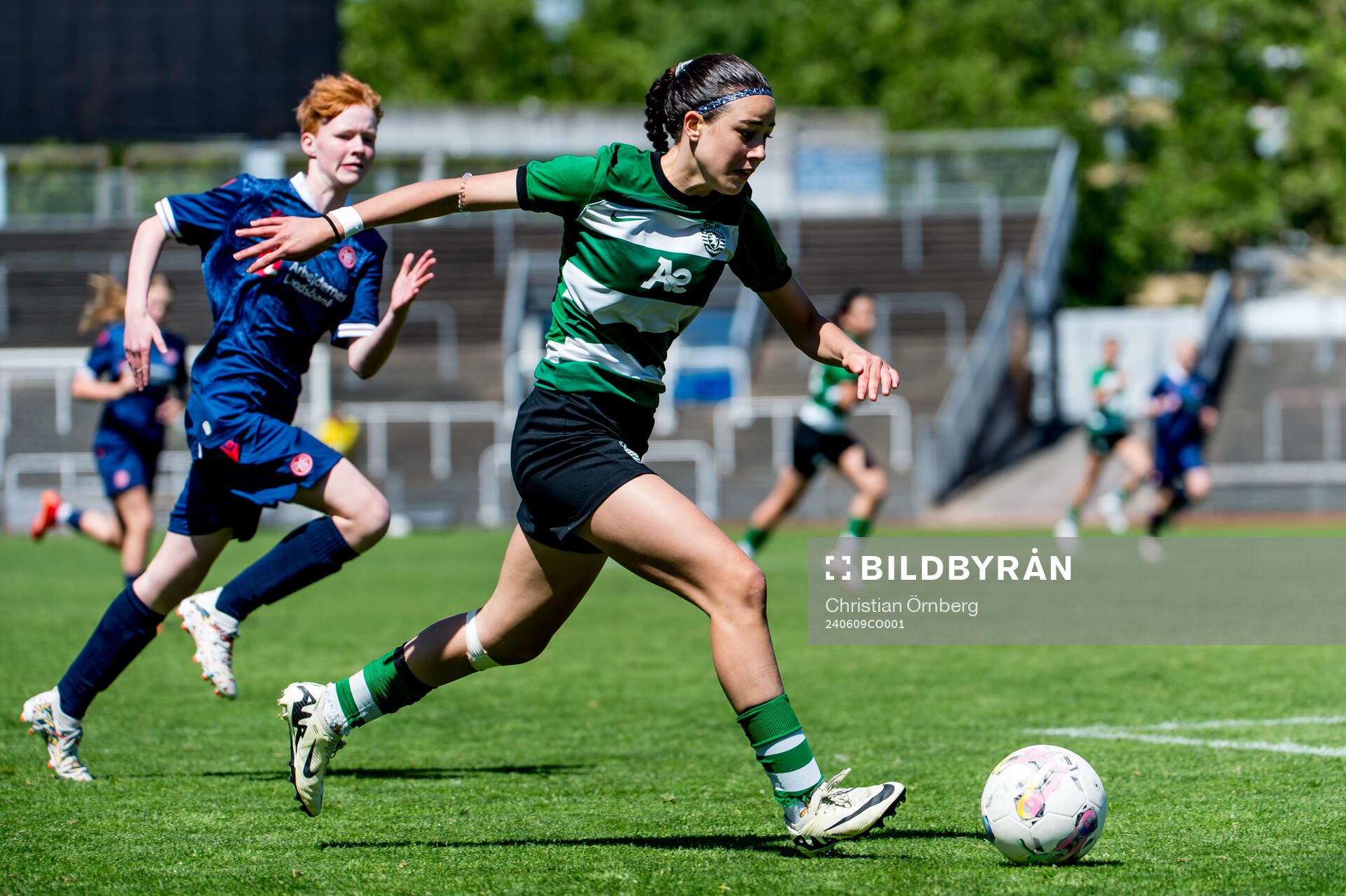 Sporting Club de Portugals Victoria Francisco under F15 finalen mellan Aalborg BK och Sporting Club de Portugal i Malmö Trophy den 9 juni 2024 i Malmö. 