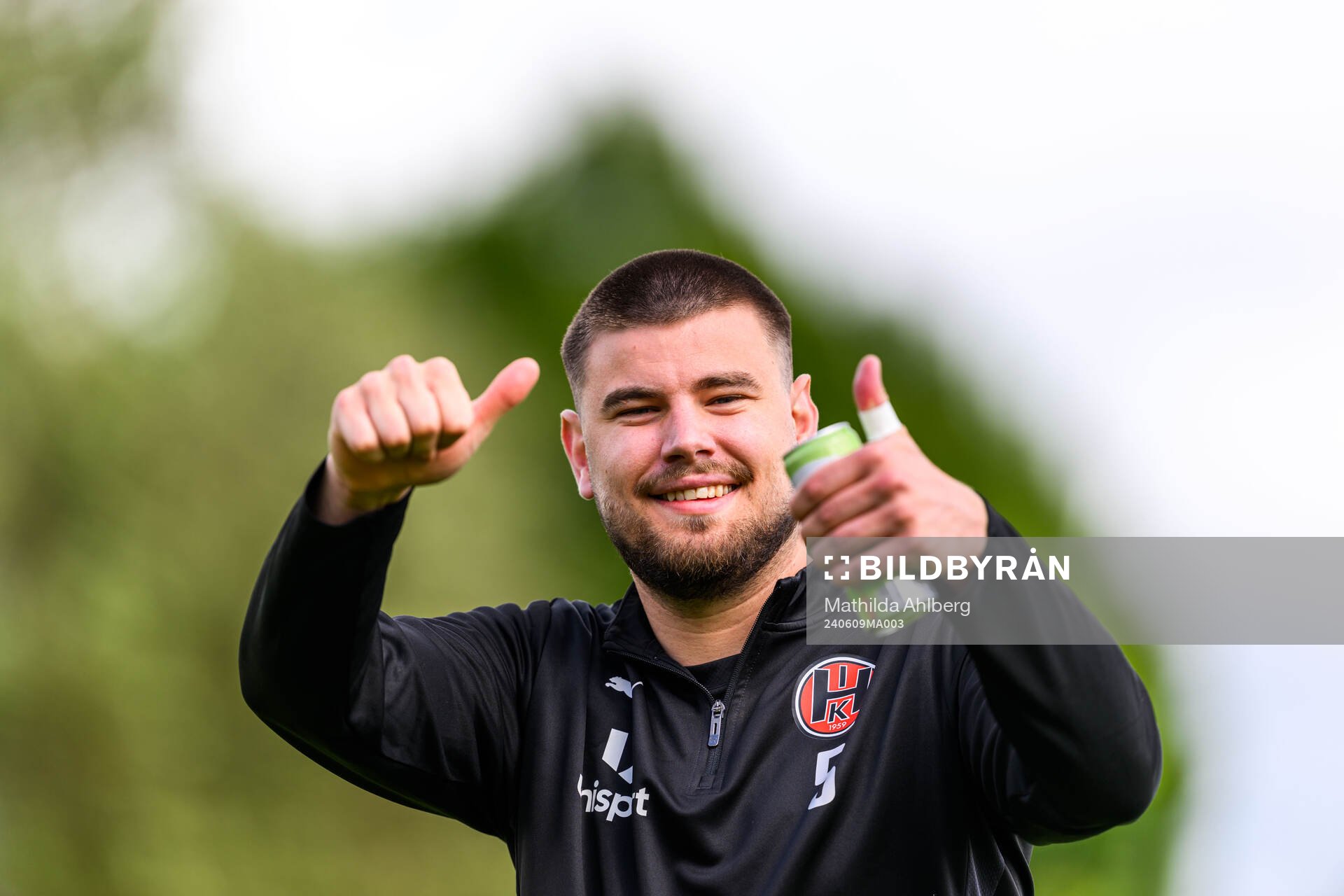 Hittarp IKs Max Anderberg inför fotbollsmatchen i Division 2 Västra Götaland mellan Hittarp och Astrio den 9 juni 2024 i Hittarp.