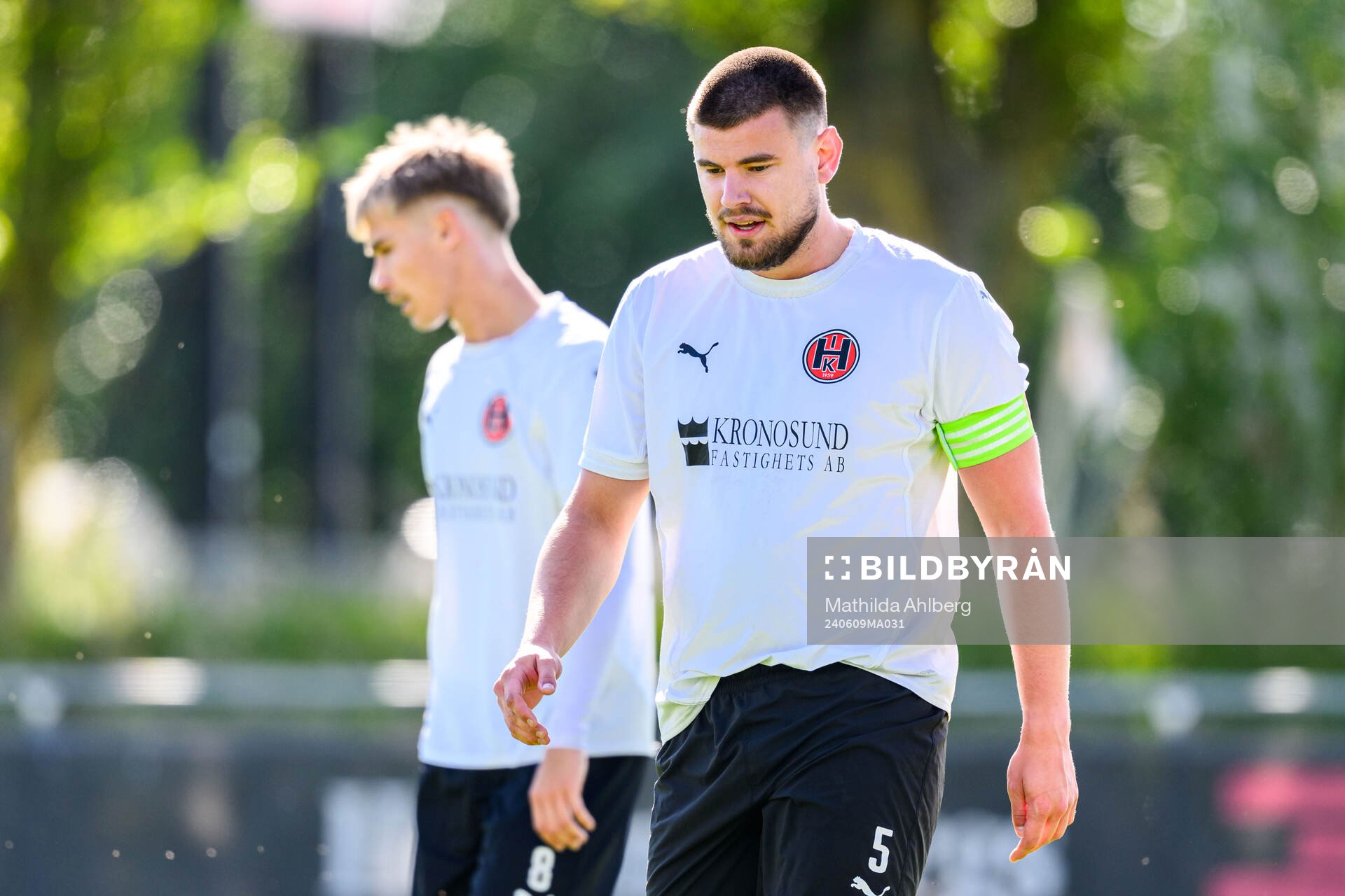 Hittarp IKs Max Anderberg under fotbollsmatchen i Division 2 Västra Götaland mellan Hittarp och Astrio den 9 juni 2024 i Hittarp.