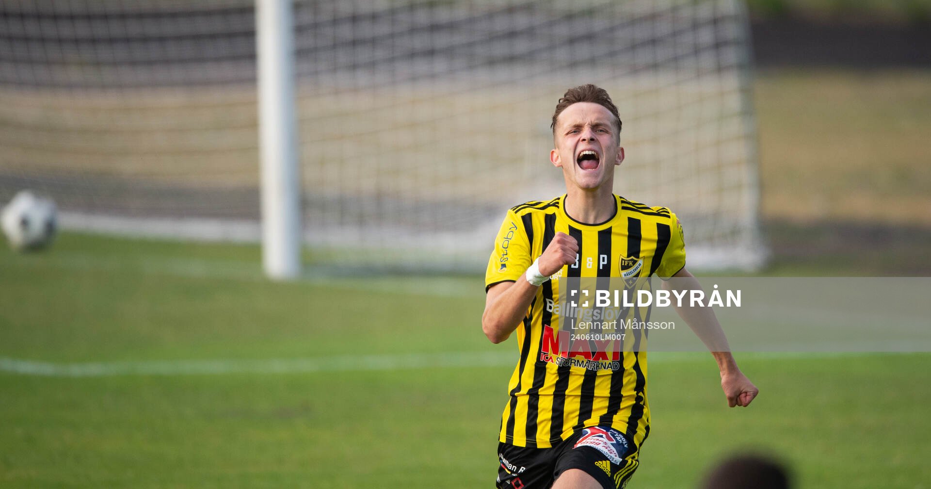 IFK Hässleholms Philipp Berndt gör 0-2 och jublar i