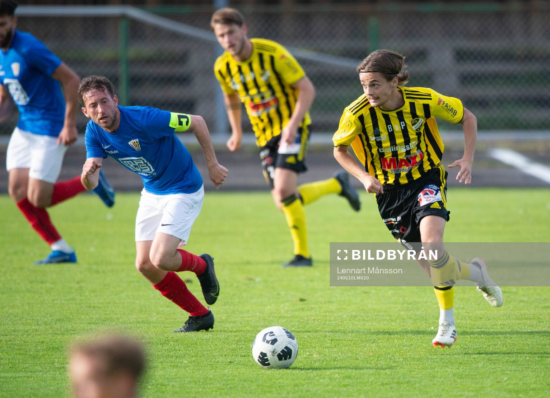  IFK Hässleholms Gustaf Winroth i matchen i div 2 mellan FBK Balkan och IFK Hässleholm i Malmö 10 juni 2024.