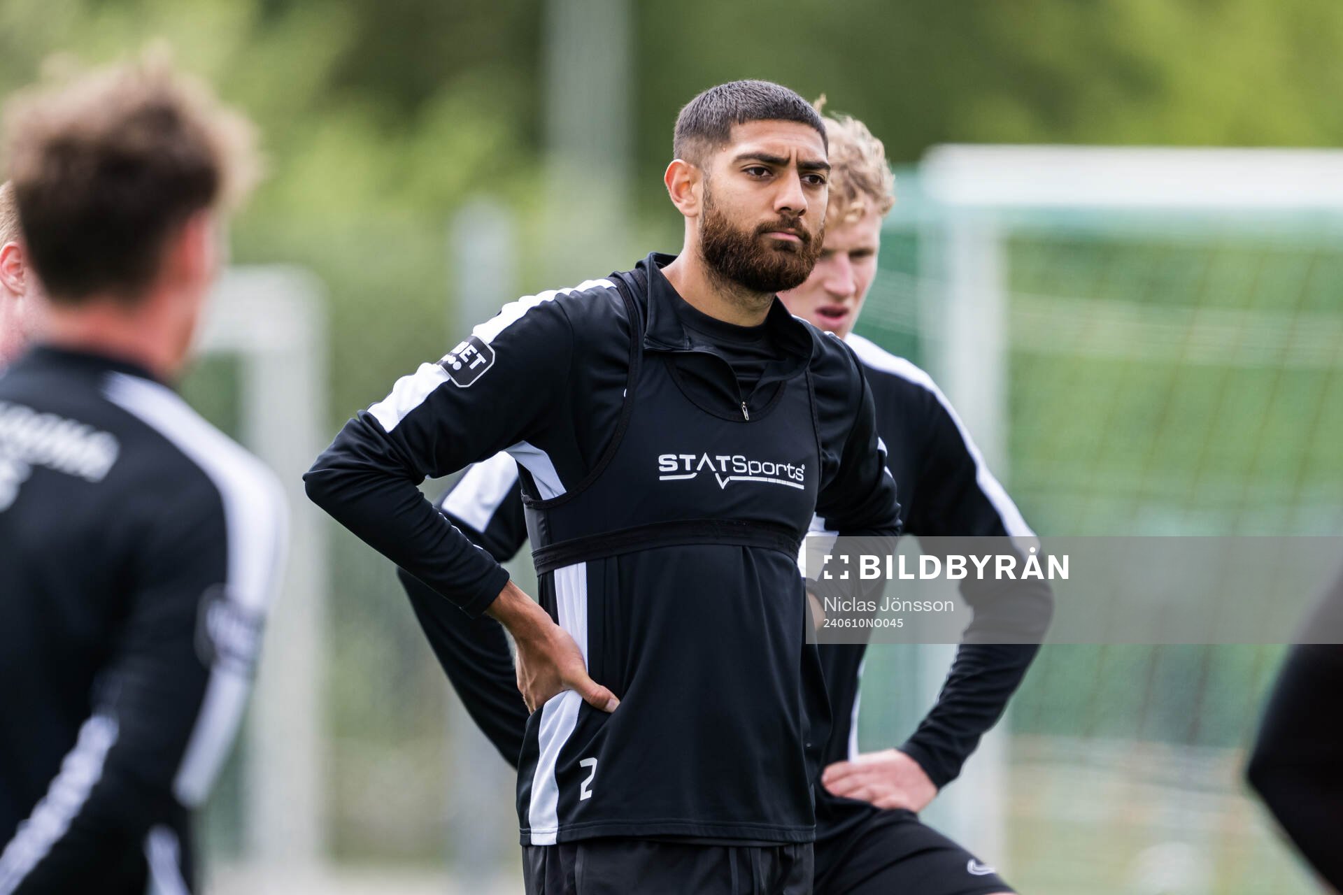 Rassa Rahmani under en träning med Landskrona den 10 juni 2024 i Landskrona. 