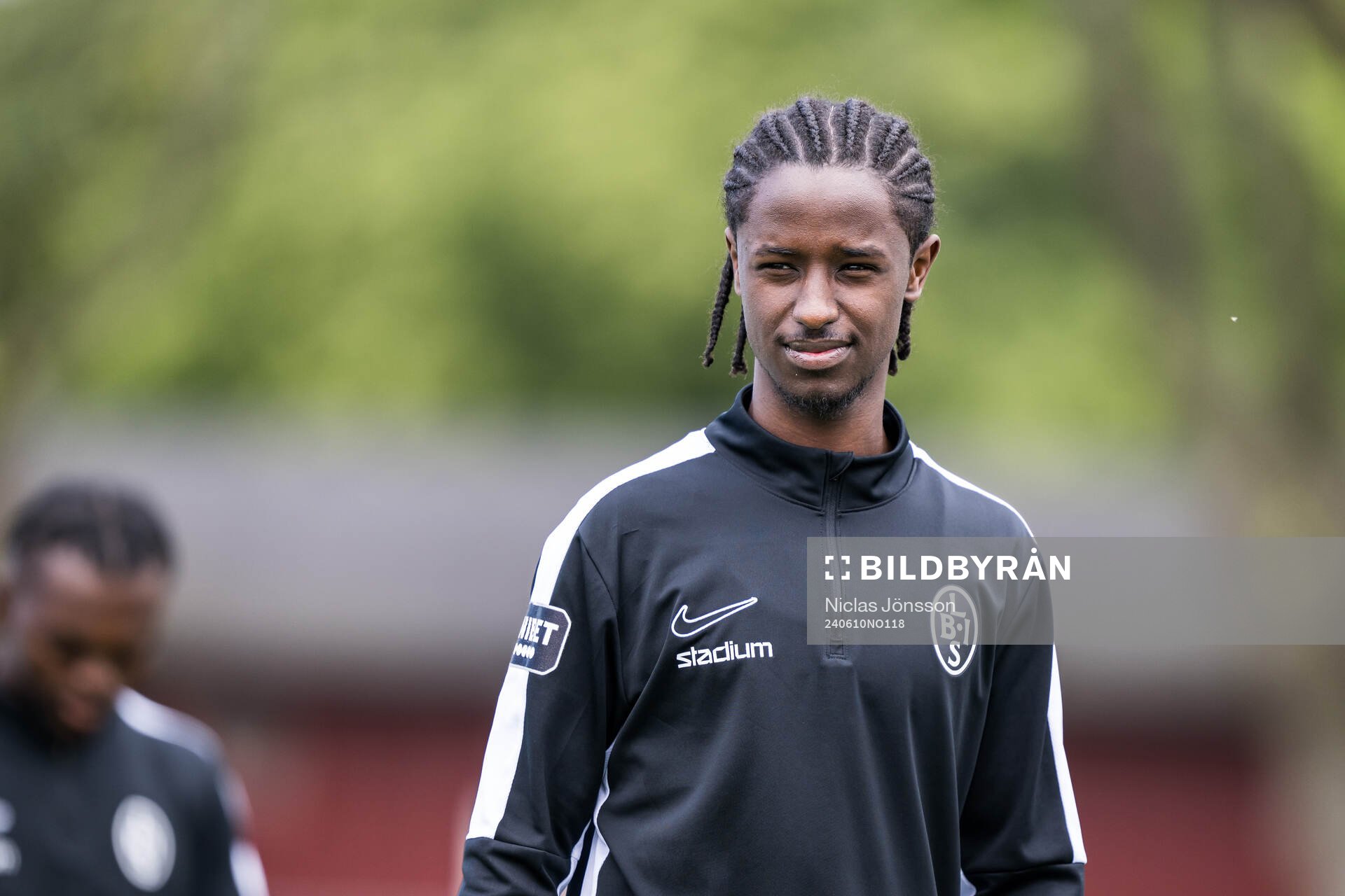 Max’Med Omar Mohamed under en träning med Landskrona den 10 juni 2024 i Landskrona. 