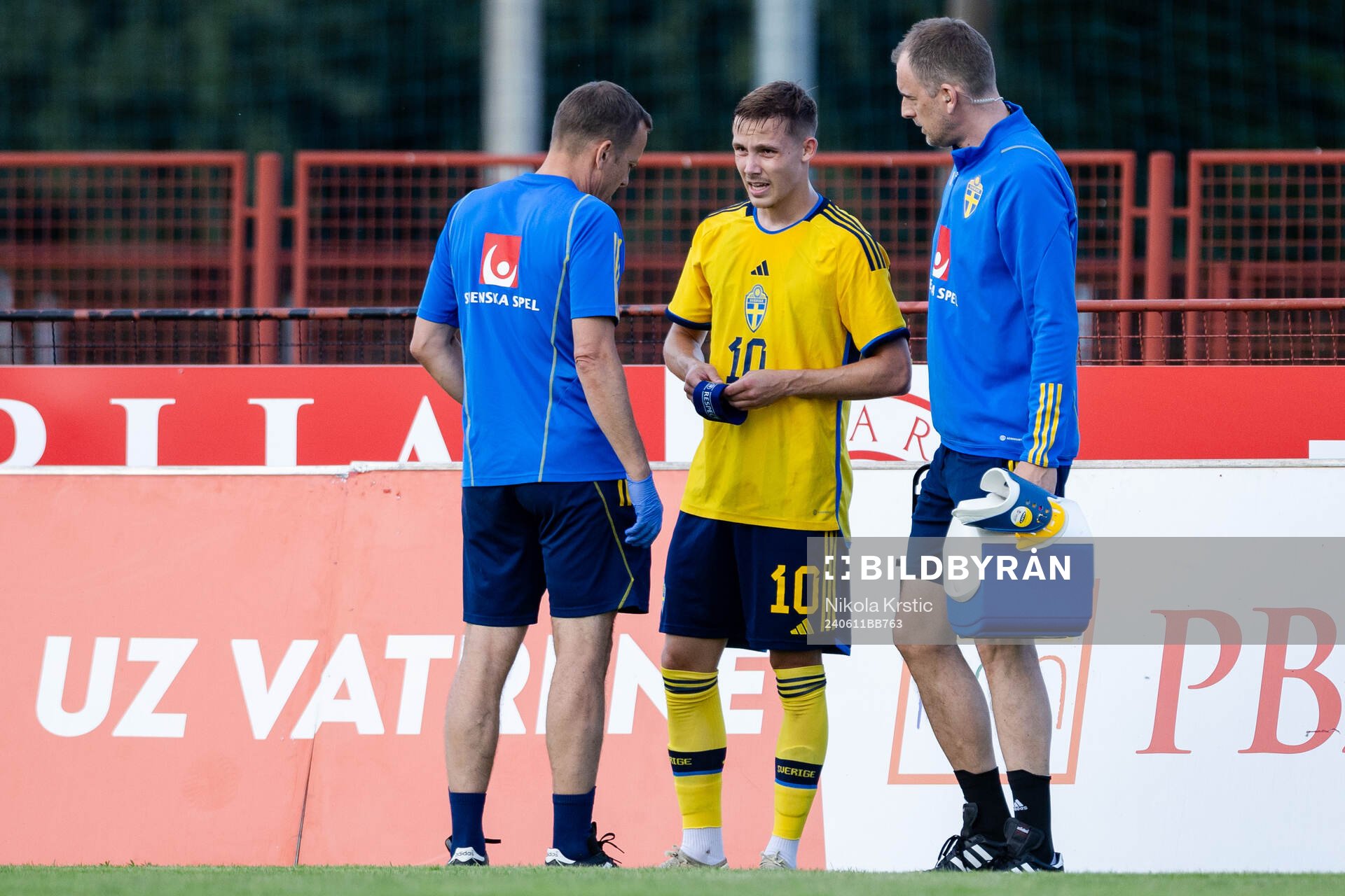 Jacob Ondrejka of Sweden in pain