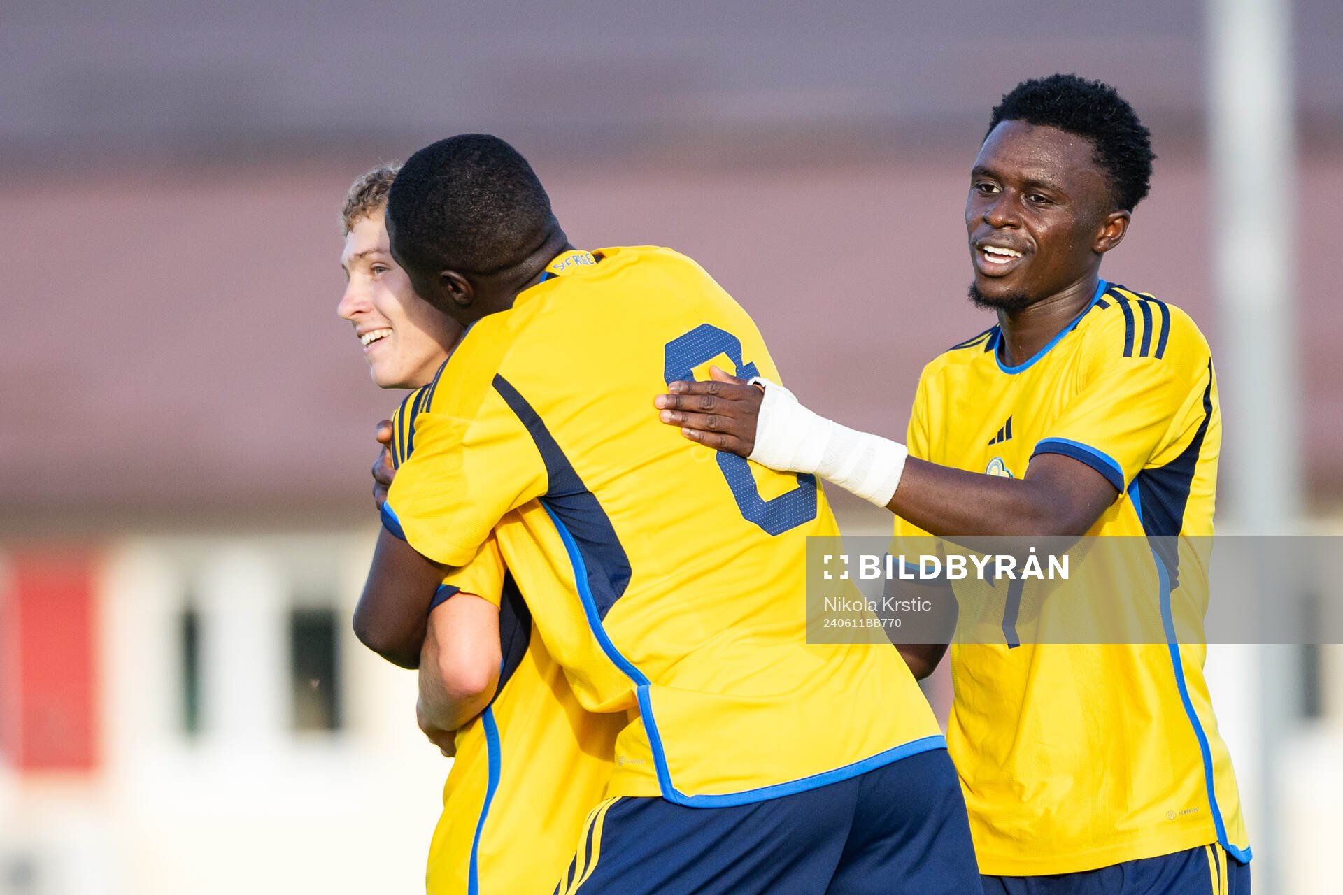 Hugo Bolin of Sweden celebrates